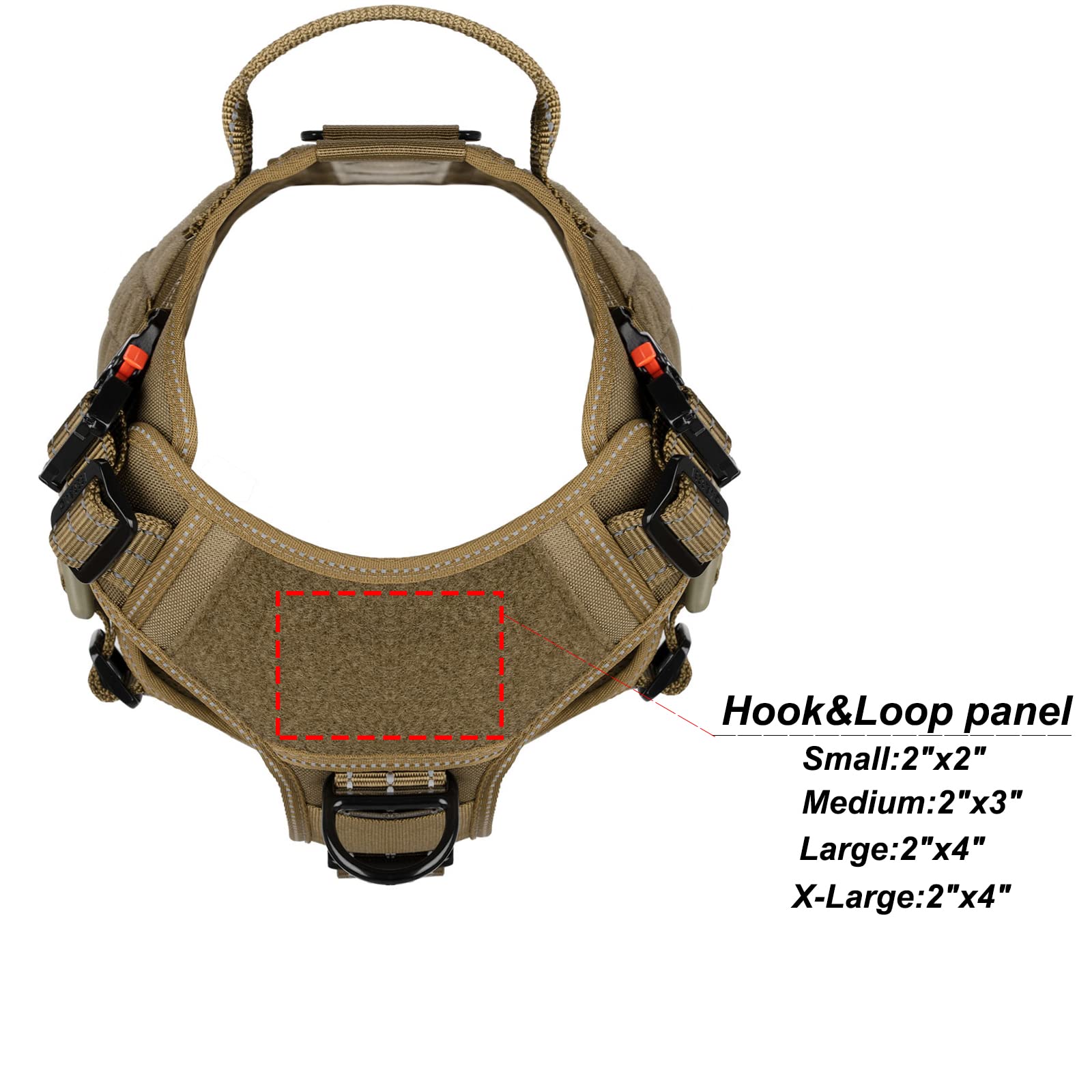 Icefang Gn1 Reflective Tactical Dog Harness X-Large Sized, Molle K9 Dog Vest With 2X Metal Buckles,Adjustable Pet Harness, No Pu
