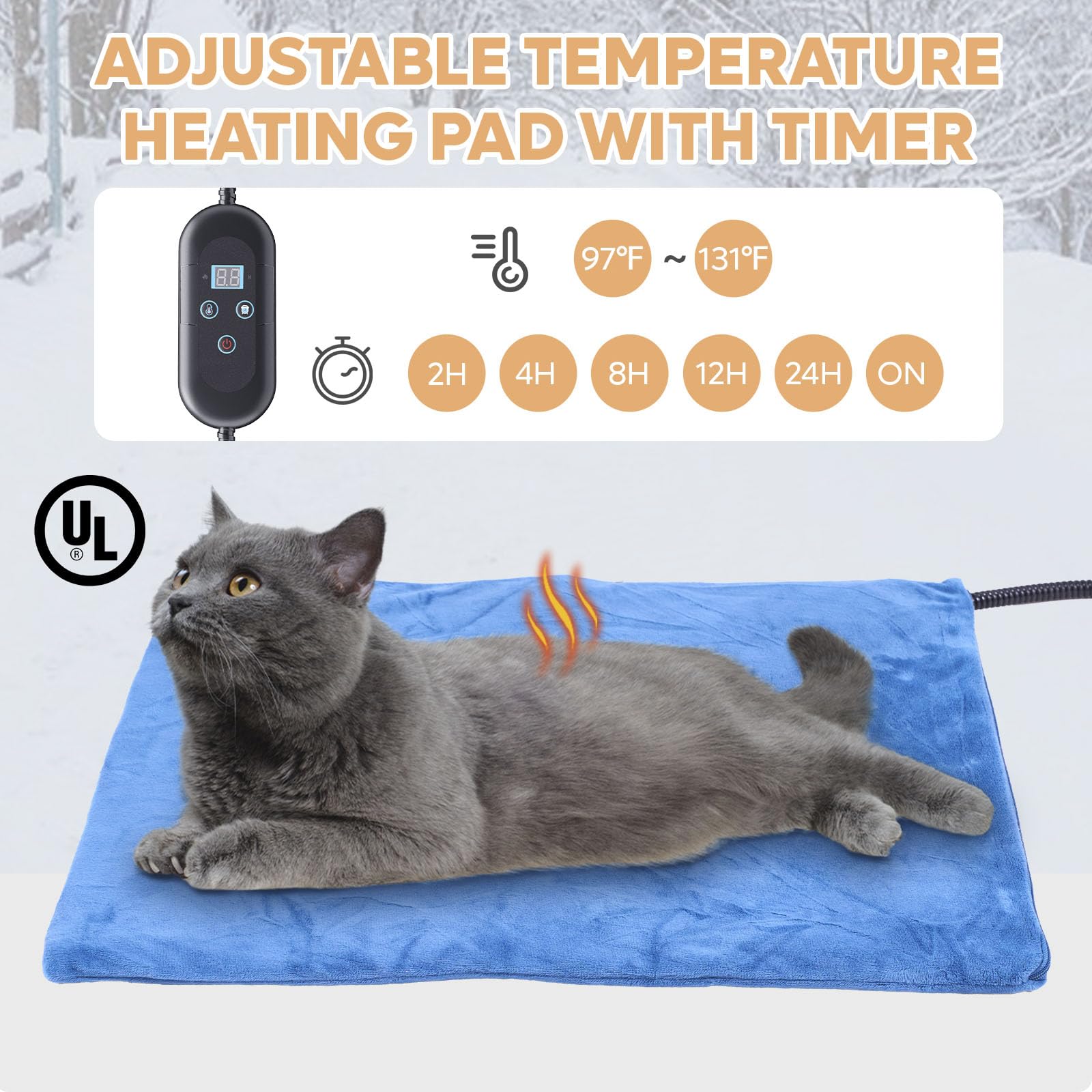 Becuddler Large Heated Cat House For Outside, Insulated Weatherproof Outdoor Feral Cat House With Timer & Adjustable Temperature