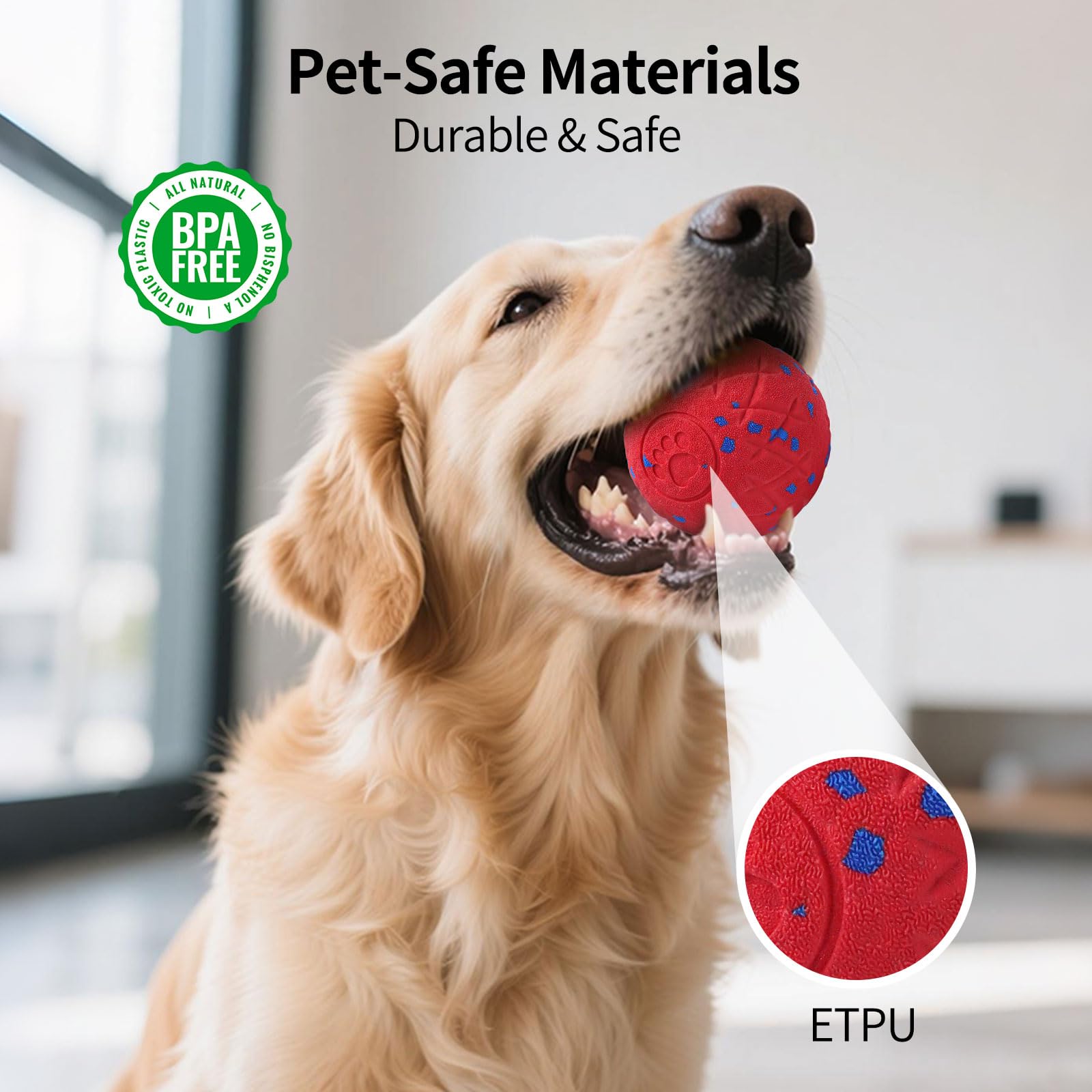 SCHITEC Interactive Dog Toys Ball Smart Automatic Bouncing Moving Rolling Vibrating Ball Motorized Pet Chase Toys for High Energ