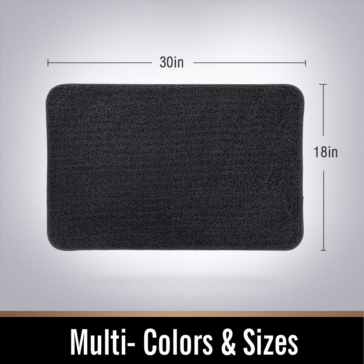 ITSOFT Dirt Trapper Indoor Door Mat & Entrance Rug for Wet Muddy Shoes and Pet Paws, Non-Slip Machine Washable, Shoe Scraper, Ab