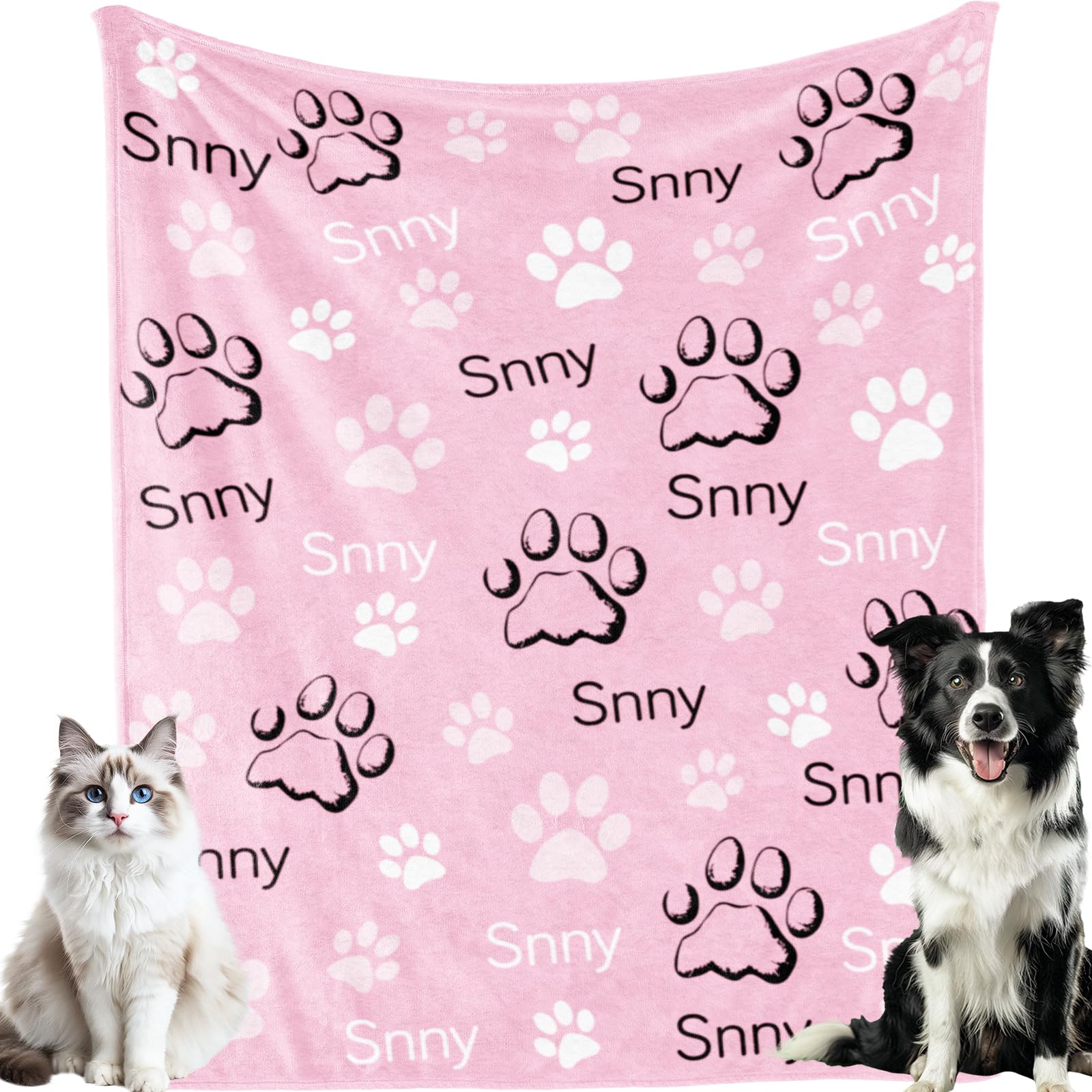 Bemaystar Custom Pet Blanket with Name Personalized Dog Blanket Customized Puppy Blanket Dog Blankets for Small Medium Large Dog