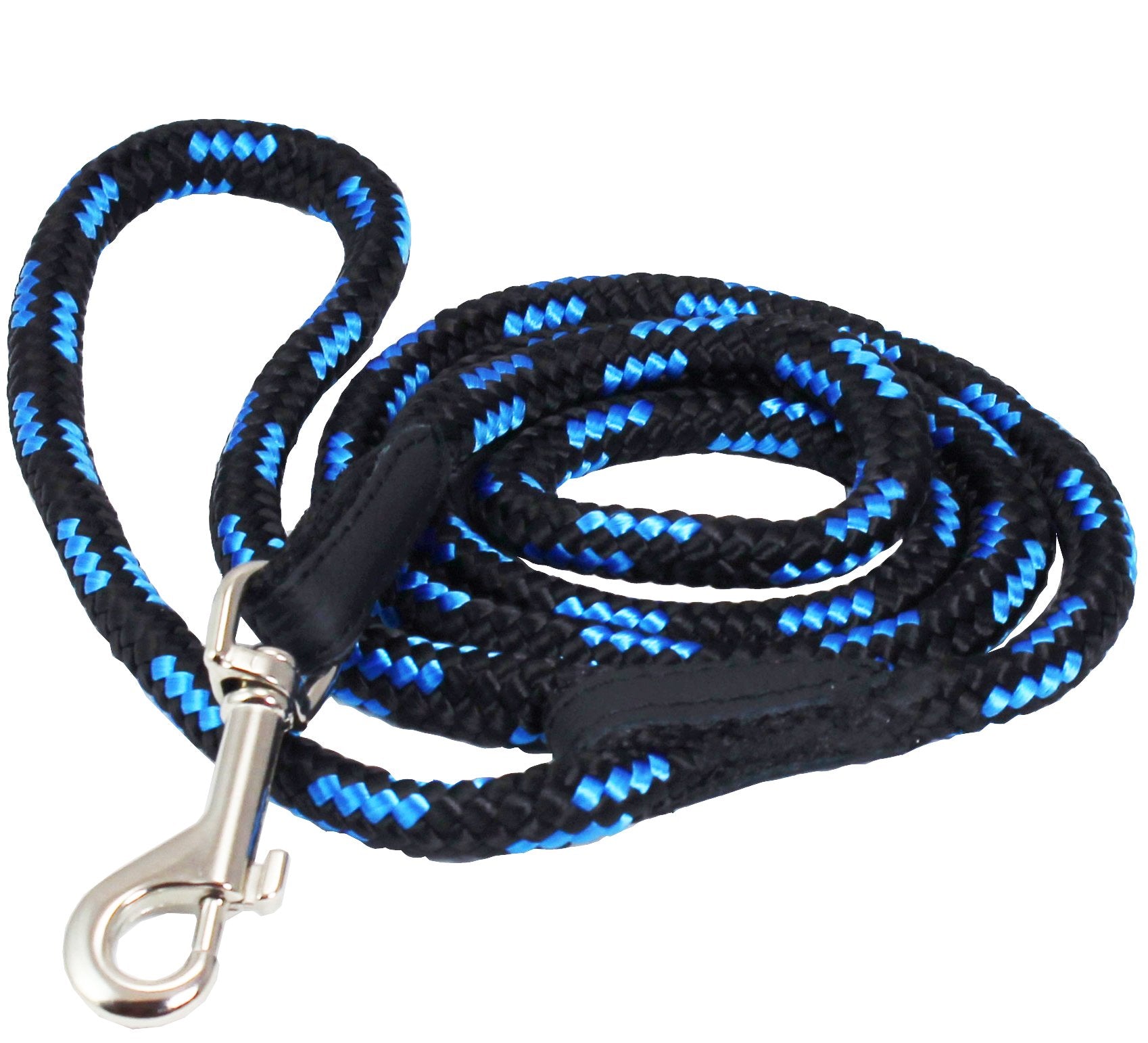 Dogs My Love Dog Rope Leash 4Ft Long (Small: 4Ft Long; 0.3' Diam (8Mm), Blue/Black)