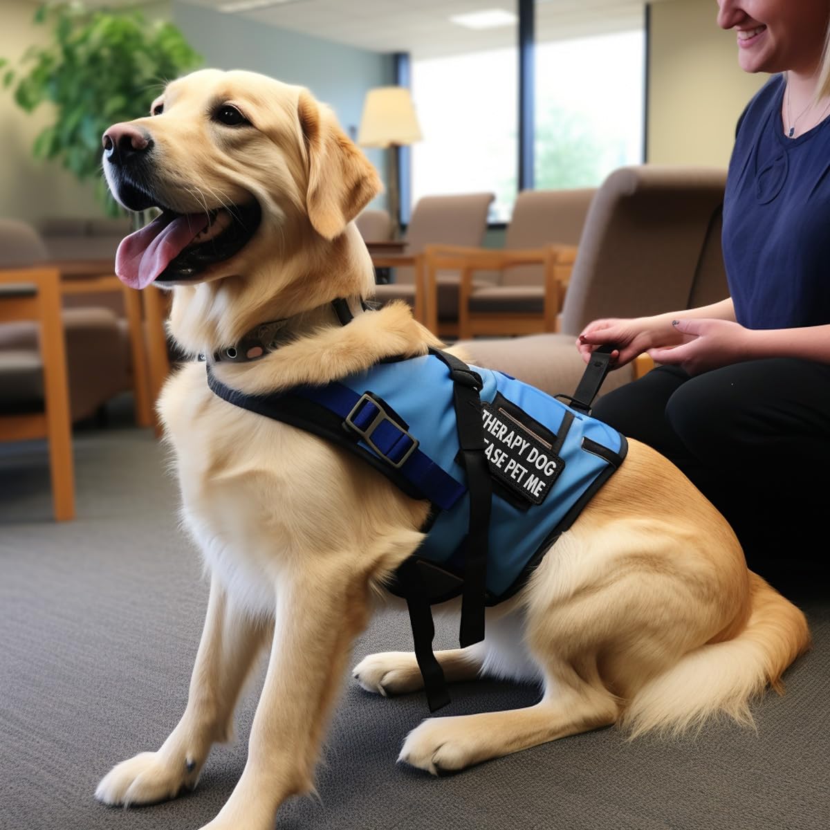 TACVEL 2 Pieces Therapy Dog Please Pet Me Dog Patches, Service Dog Patches with Hook Backing for Service Animal Vests, Harnesses
