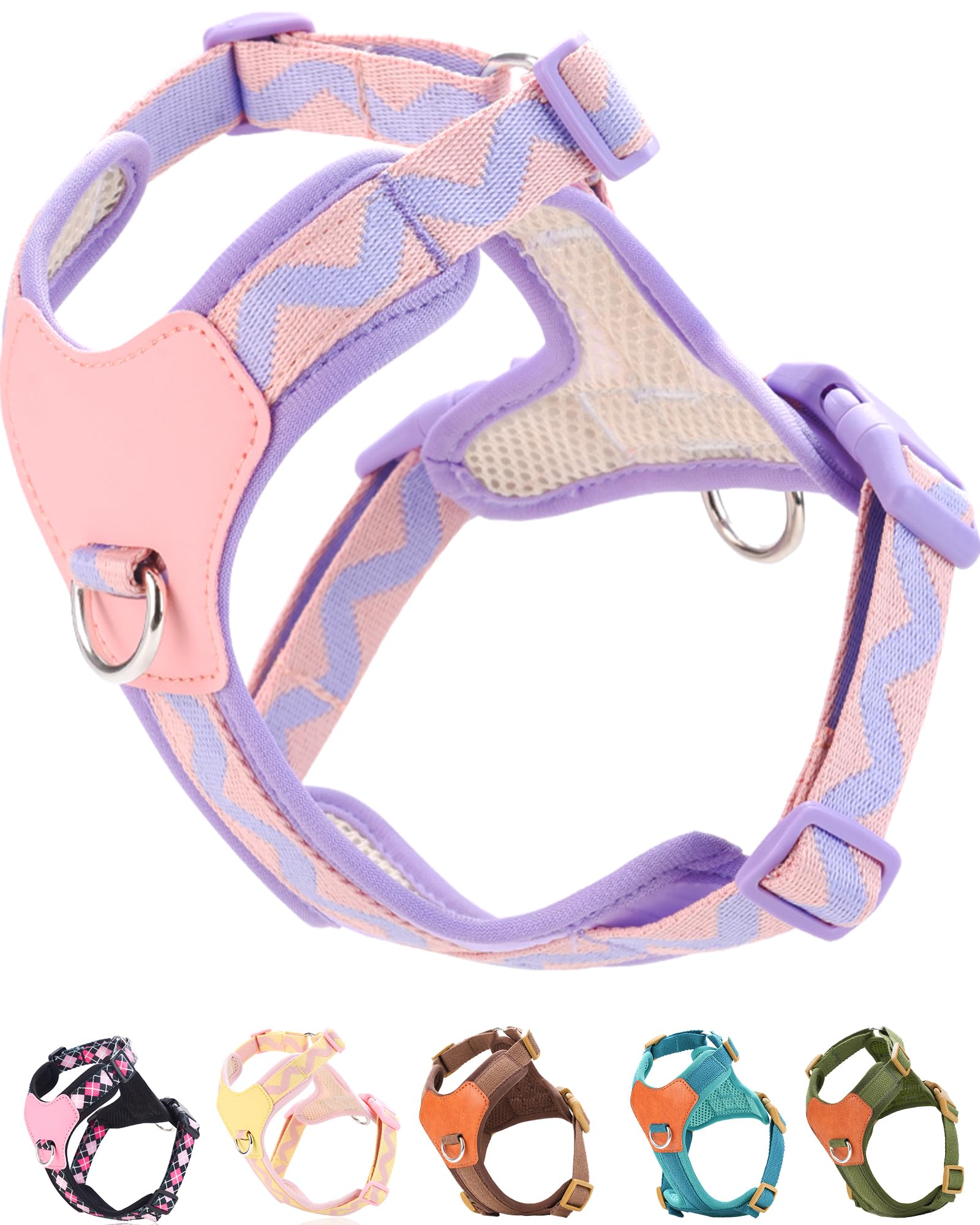 Purple Xs Dog Harness For Small Dogs, No Pull Dog Harness With 2 Leash Clips, Puppy Harness, Dog Vest Harness(Purple, Xs)
