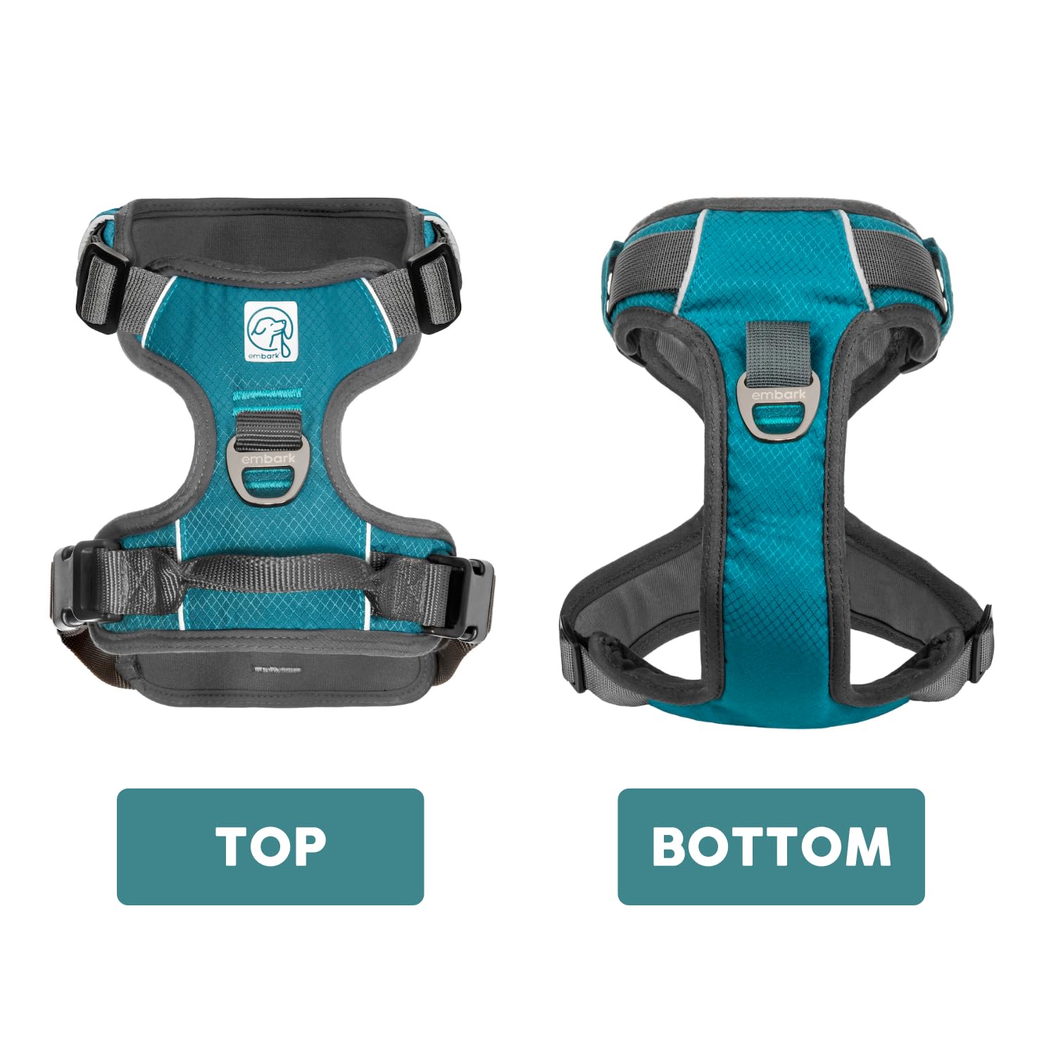Embark Adventure Xl Dog Harness No-Pull Dog Harnesses For Extra Large, Medium And Small Dogs. 2 Leash Clips, Front & Back With Control Handle, Adjustable Blue Dog Vest, Soft & Padded For Comfort
