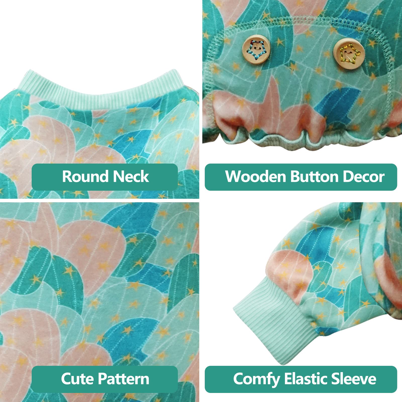 Kyeese Dog Pajamas Cactus Dog Surgery Recovery Suit Dog Clothes Stretchy Cat Clothes Dog Body Suits After Surgery Dog Coat Dog P