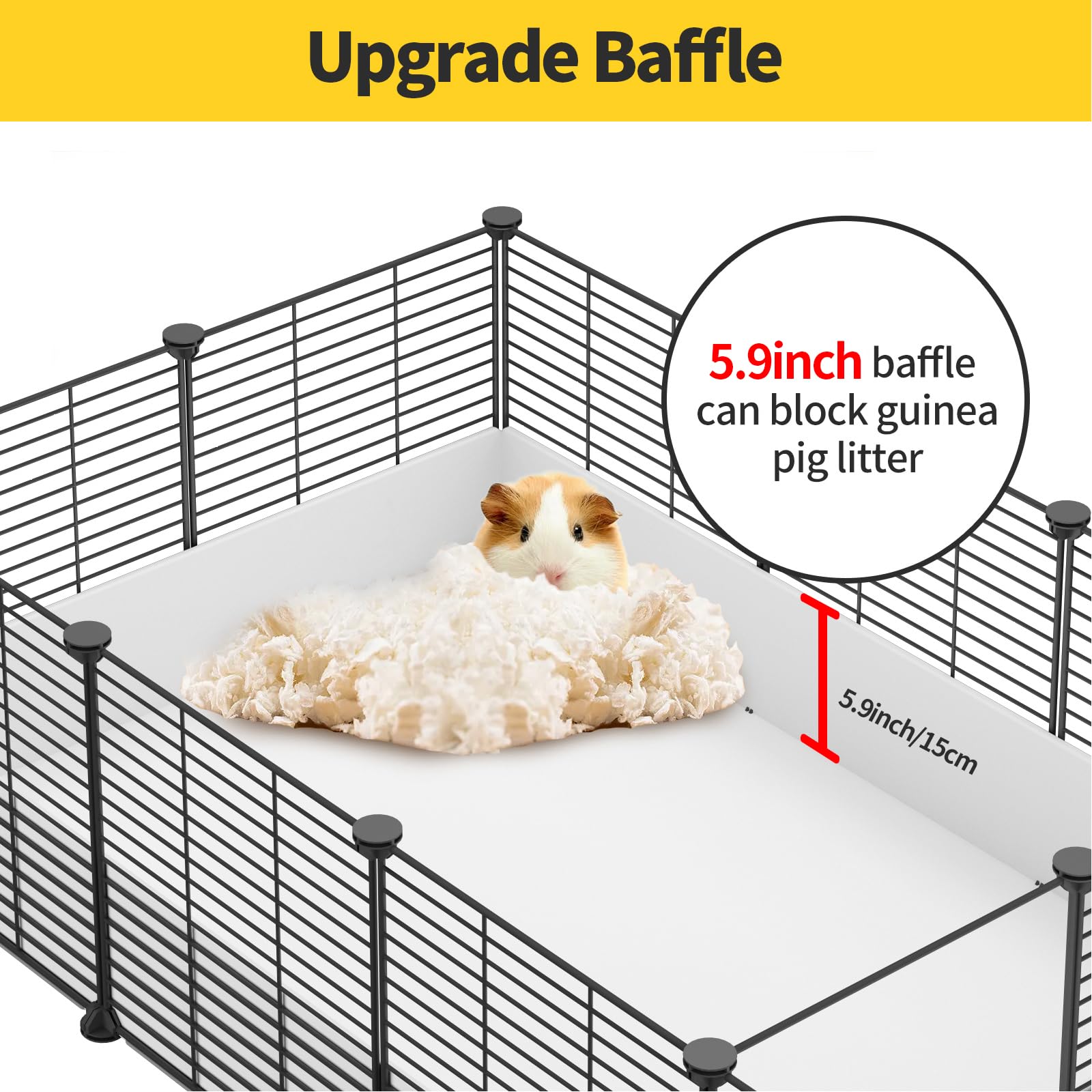 Oneluck Guinea Pig Cage, Indoor Habitat With Waterproof Plastic Bottom,Playpen For Small Pet Bunny, Turtle, Hamster, Partition C