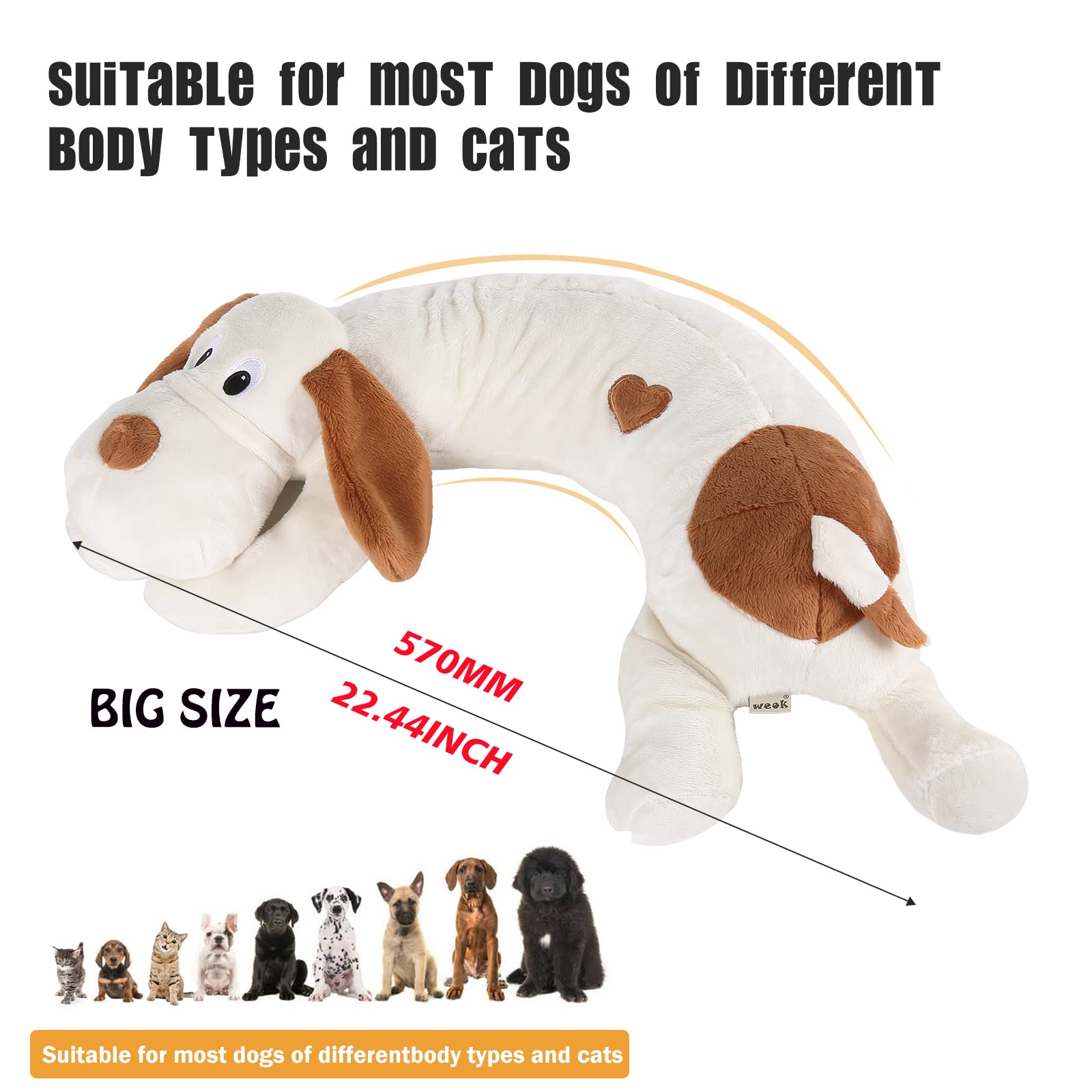 WEOK Heartbeat Dog Toy for Puppy- Helps for Dog Anxiety Relief and Calming Aid, Stuffed Animal Anxiety Calming Behavioral Aid Pu