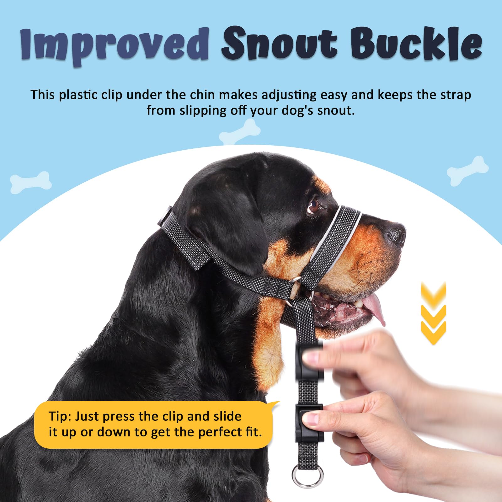 Barkless Dog Head Collar, Soft No Pull Head Halter, Reflective Muzzle Leash With Safety Link, Adjustable Headcollar, Padded Nose