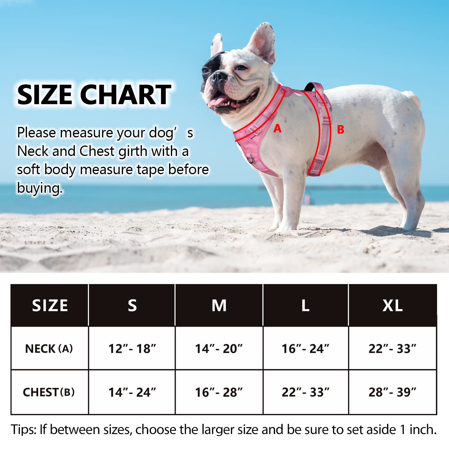 Poypet No Pull Dog Harness, No Choke Reflective Dog Vest, Adjustable Pet Harnesses With Easy Control Padded Handle For Small Medium Large Dogs(Light Pink Matching Trim,L)