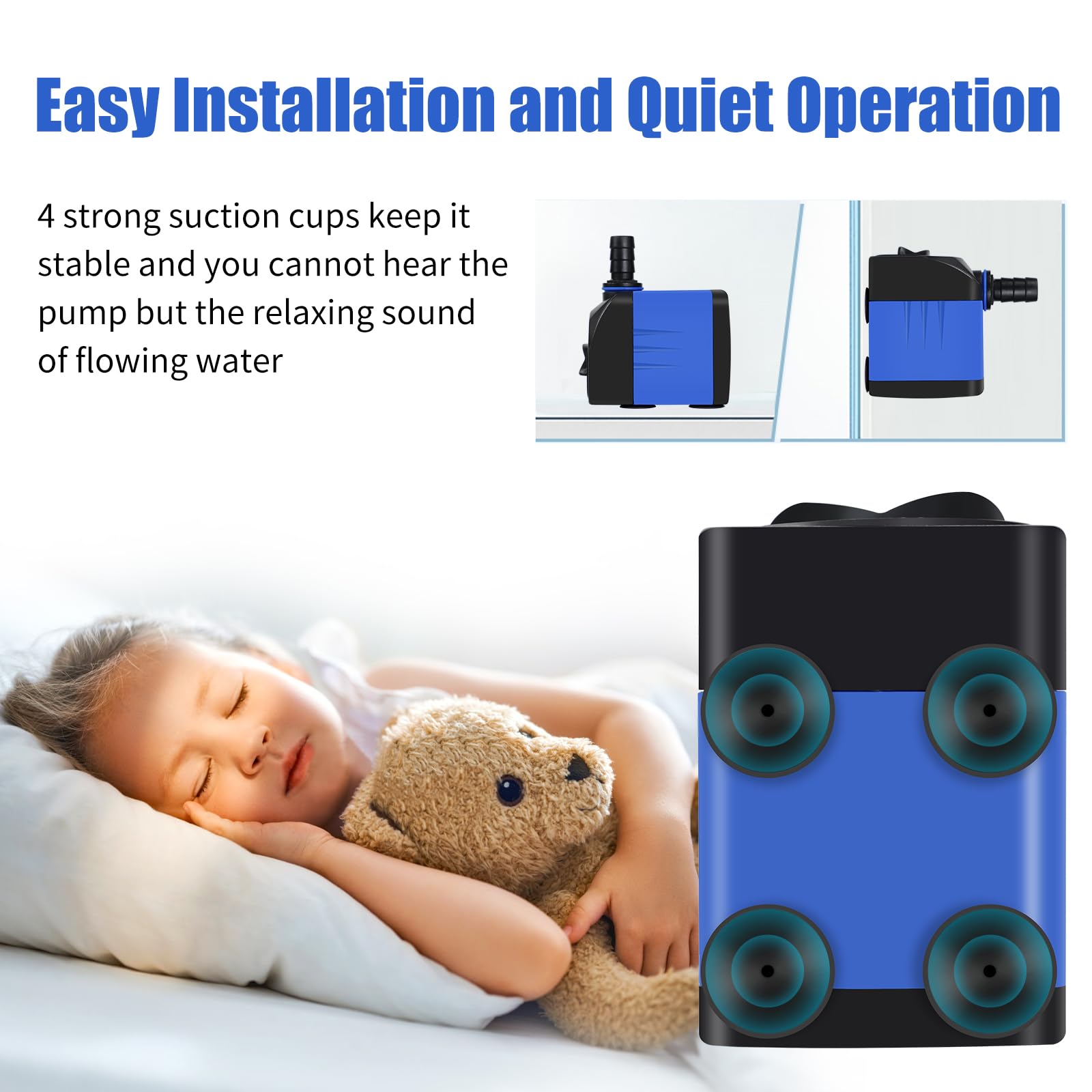 AQUANEAT Small Fountain Pump, 480 GPH Submersible Water Pump for Aquarium Fish Tank, Outdoor Water Fountain, Hydroponics, Pond