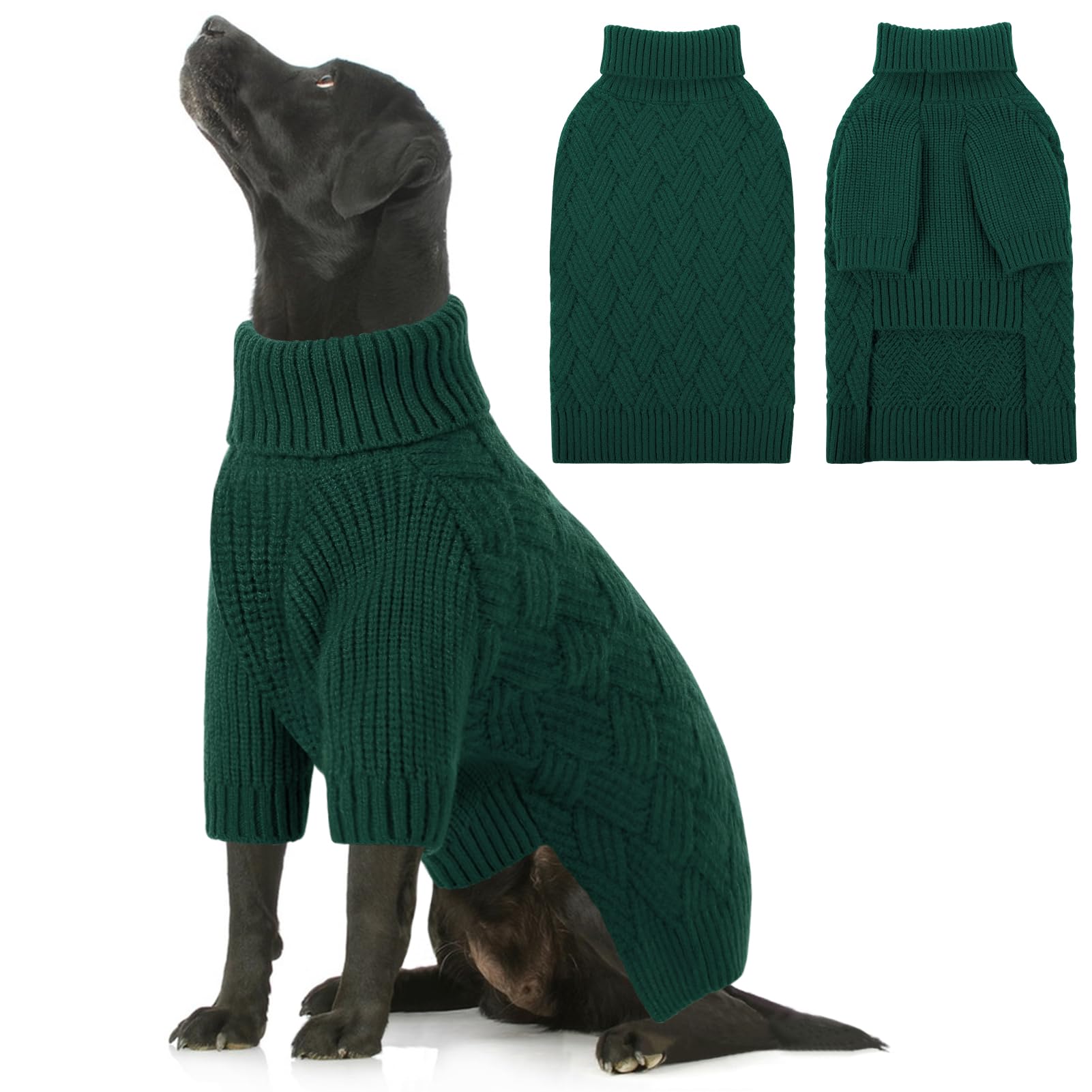 SUNFURA Dog Sweater Large Size Dog, XXL Dog Sweaters for Extra Large Dogs, Doggy Warm Turtleneck Christmas Sweatshirt Cold Weath