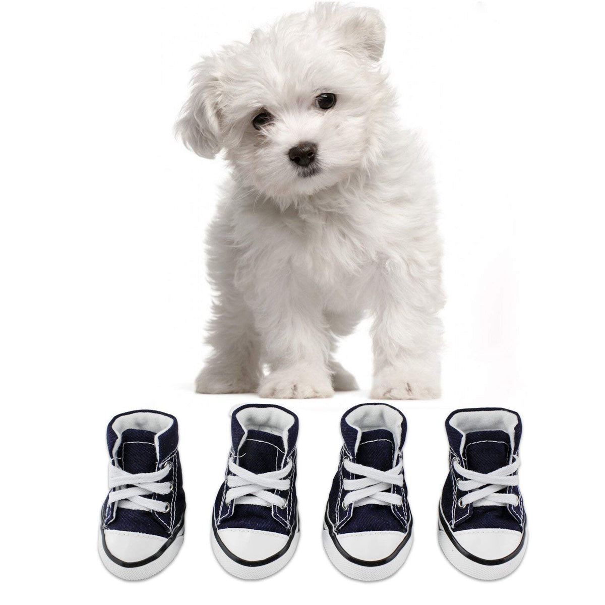 Abcgoodefg Pet Dog Puppy Nonslip Canvas Sport Shoes Sneaker Boots Rubber Sole