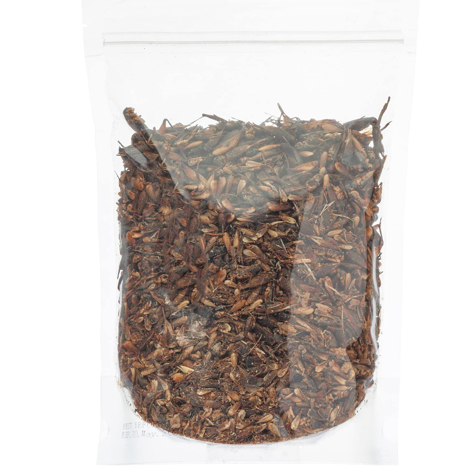 Amzey Appetizing Mealworms Natural Dried Crickets - Food for Bearded Dragons, Wild Birds, Chickens, Fish - (8 oz Resealable Bag)