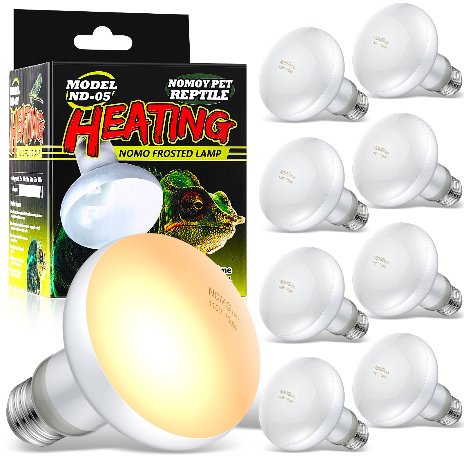 8 Pcs Reptile Heat Lamp Basking Spotlight Bulbs, Basking Heat Lamp Bulbs For Reptiles Uva Reptile Light Fixture Terrarium Heat L