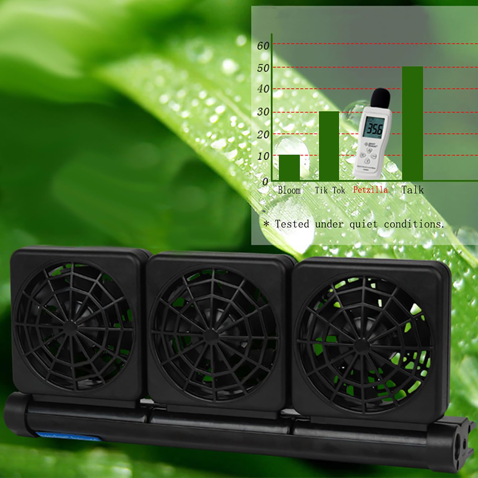 Aquarium Chiller, Fish Tank Cooling Fan System For Salt Fresh Water, 2 Variable Speed, Wide Angle Adjustable (2-Fan)