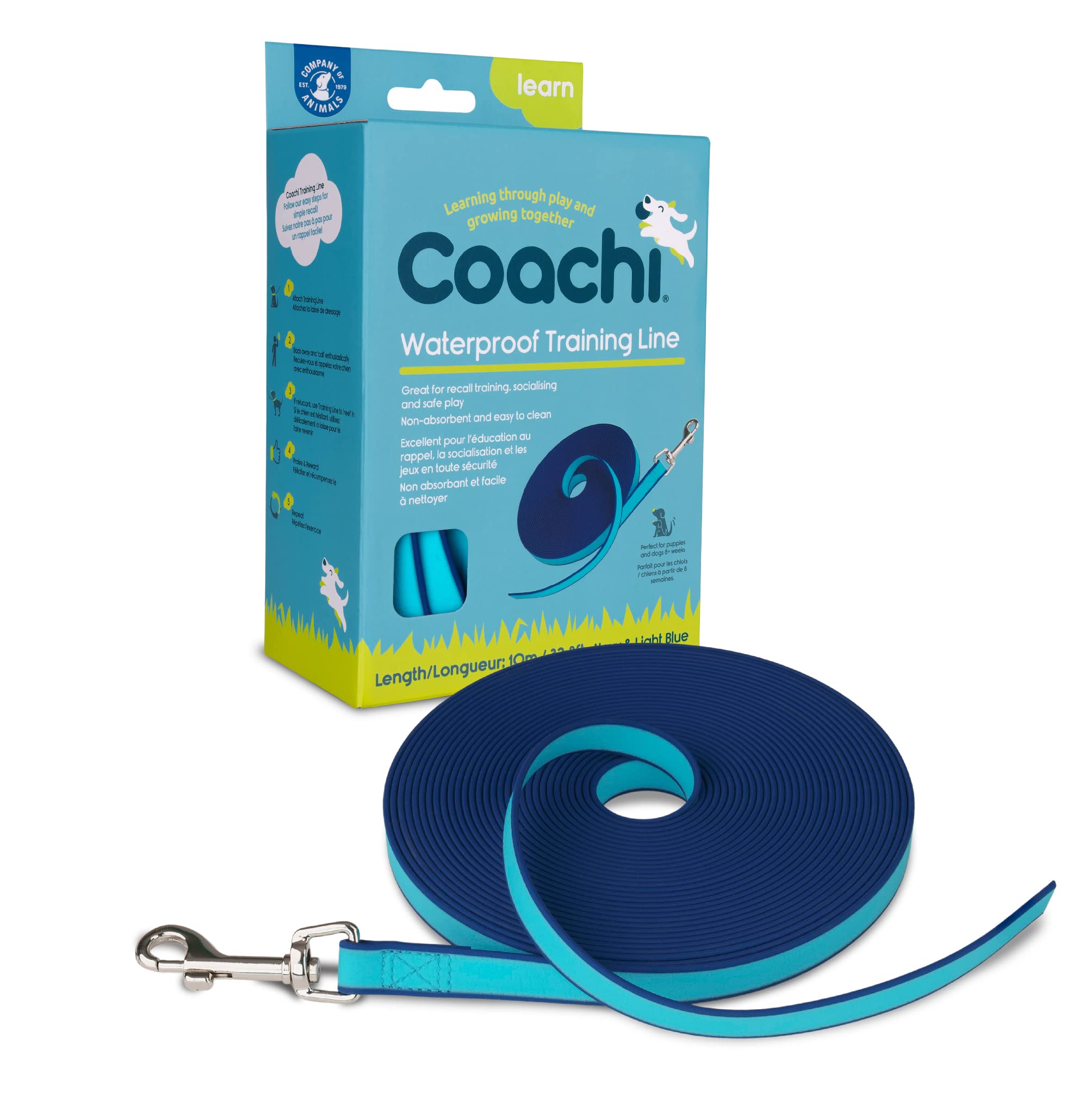Coachi Training Line 10M Safe Training Outdoors, Recall Training, Dog & Puppy Socialisation, Lightweight, Waterproof, Perfect Fo
