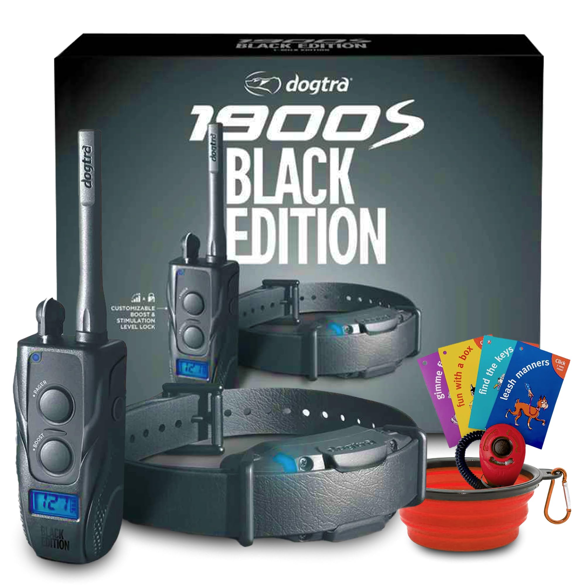 Dogtra 1900S Black Edition With Boost & Lock - Bark Collar For Large Dog, 1-Mile Range Dog Training Collar With Remote, Ipx9K-Ra