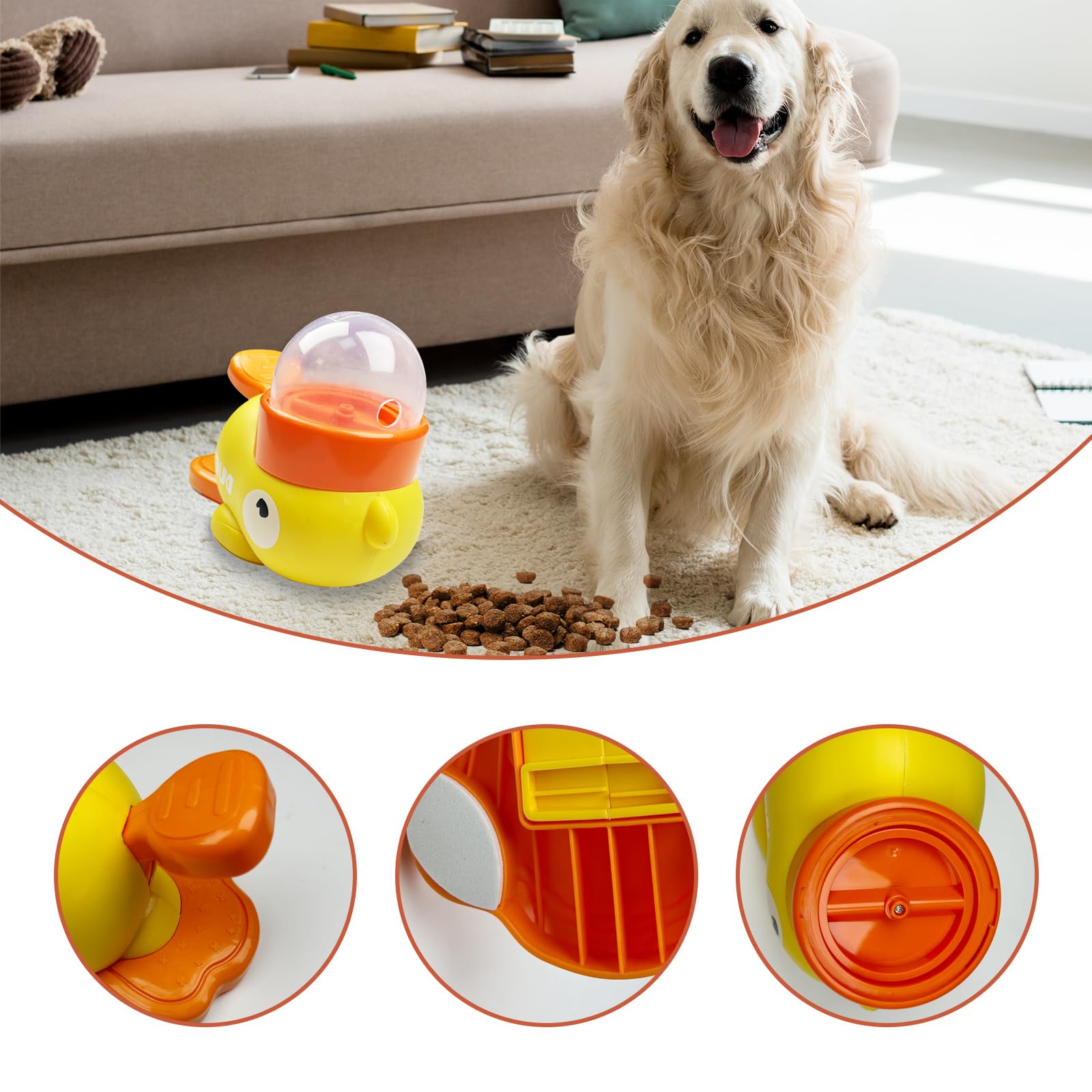DZHPSRSZ Dog Treat Dispenser Toy Interactive,Duck Pet Feeder,Puzzle Toys for Dogs or Cat,Duck Pet Feeder to Focus Dogs Attentio