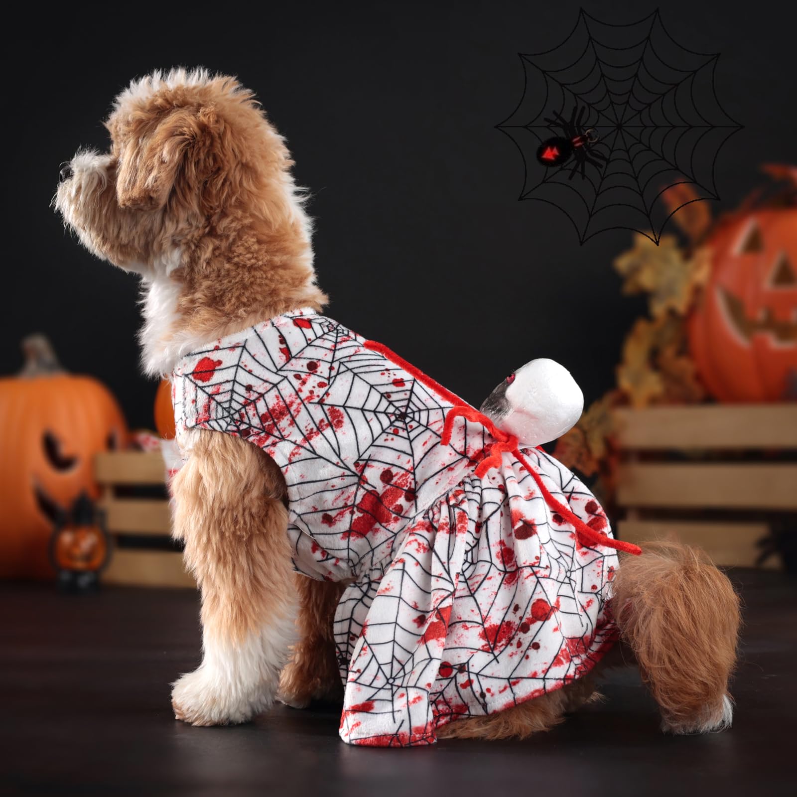 Dog Halloween Dress Skeleton Halloween Costumes For Dogs Funny Halloween Puppy Dresses For Small Dogs Cats S