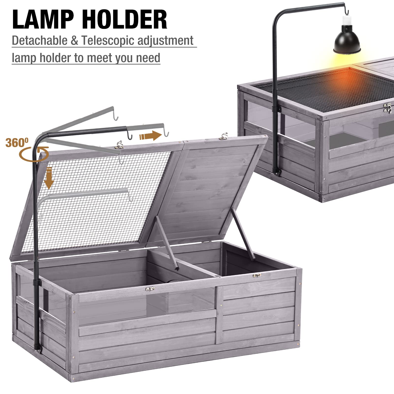 Gutinneen Tortoise Habitat Tortoise Enclosure With Lamp Holder, Metal, Large Reptile Cage For Turtles,Lizards And Other Small Animals,Indoor And Outdoor Use…