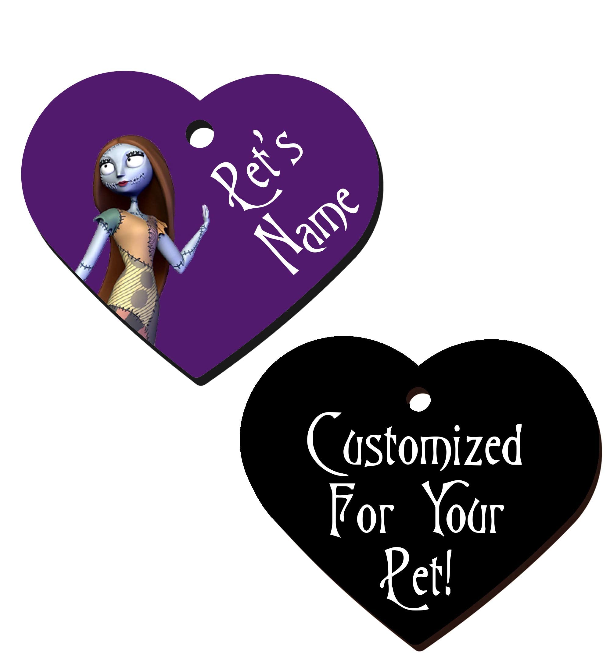 Udesignusa Double Sided Heart Shaped Multi-Colored Personalized Pet Id Tag For Dogs & Cats (Sally)