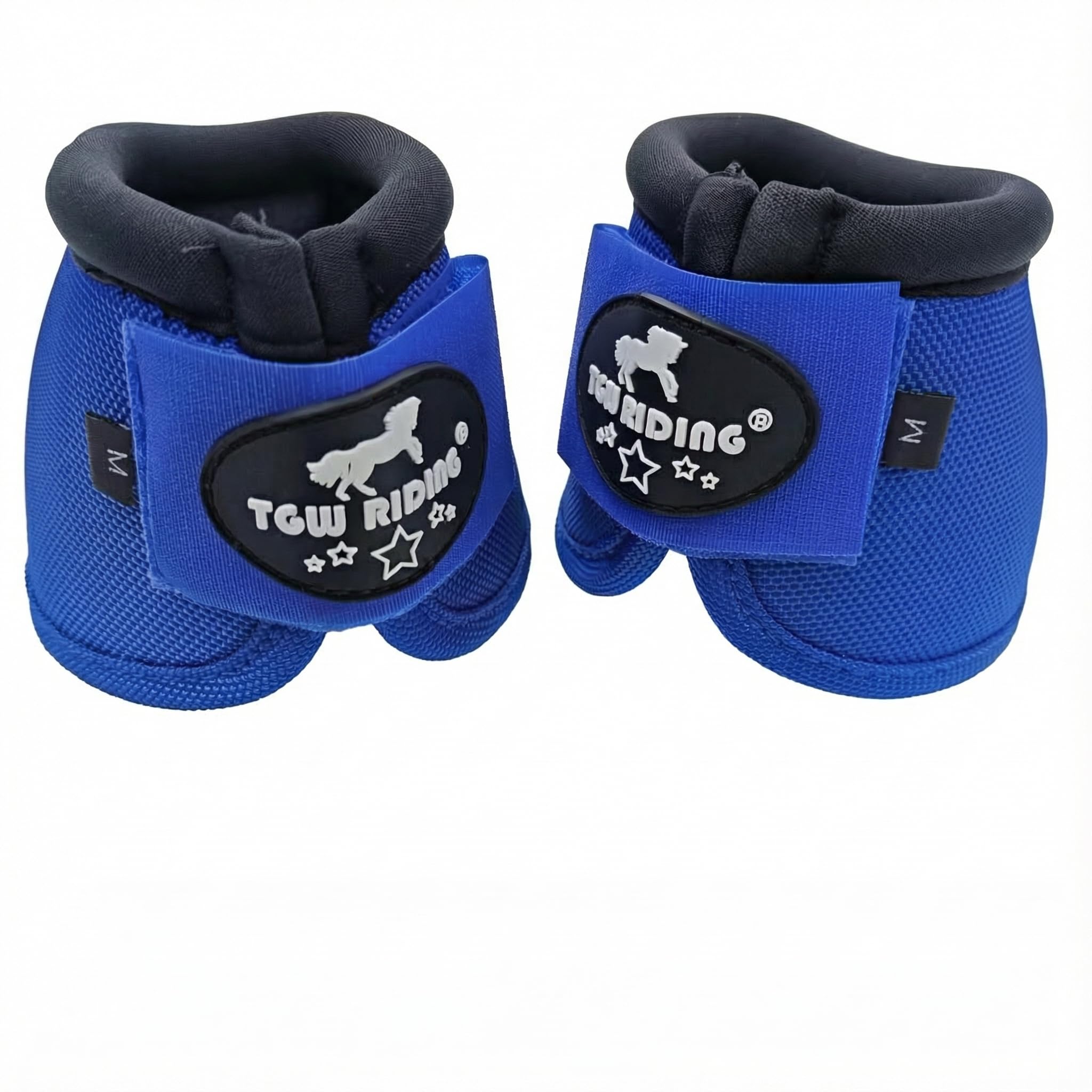 Tgw Riding 2520D Horse Bell Boots No-Turn Horse Bell Boots, Equine Ballistic Hoof Overreach Bell Boot, Pair (Royal Blue, S)