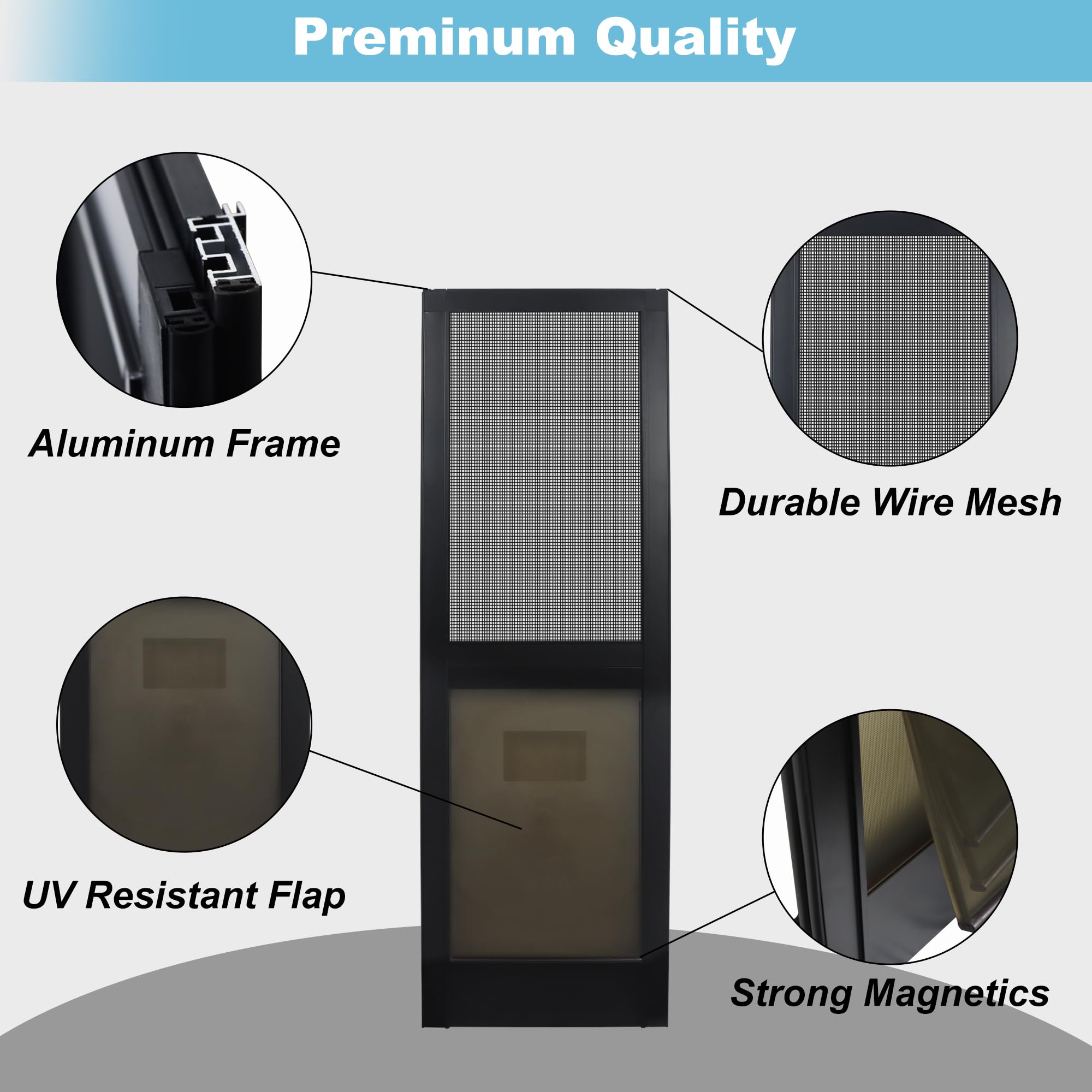 Haniml Medium Dog Door For Sliding Glass Doors Doggie Door Insert For Patio Pets Door With Lockable Panel & Magnetic Closure Eas