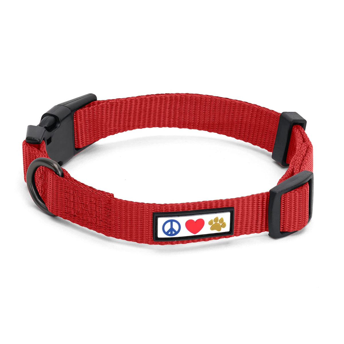 Pawtitas Dog Collar For Medium Dogs Training Puppy Collar With Solid - M - Red