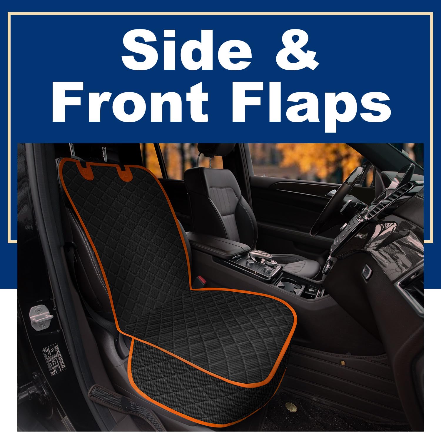 Horjones Dog Car Seat Cover,Waterproof And Nonslip Front Seat Dog Cover,Car Seat Protector For Cars,Trucks,Suvs And Jeep(L-Orang