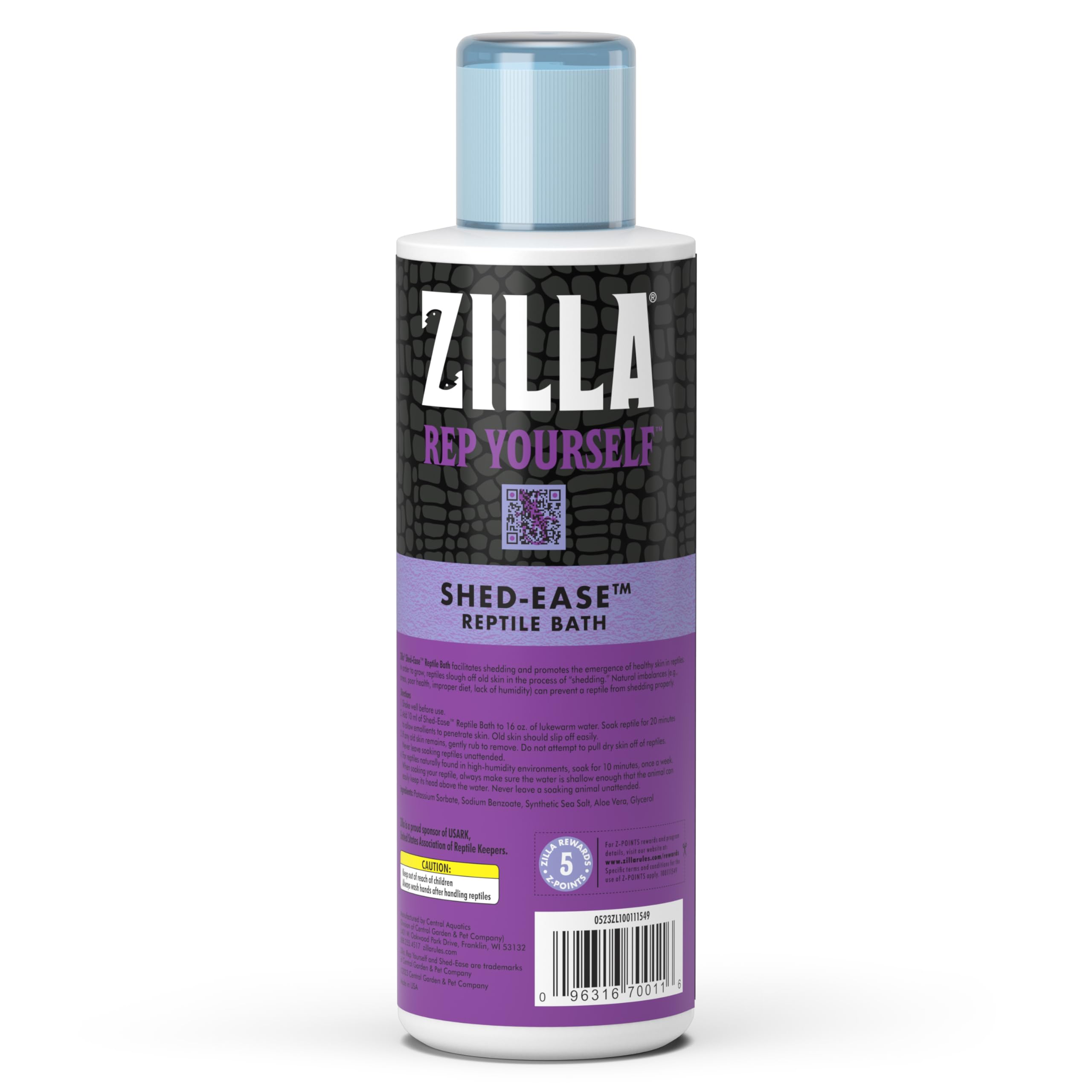 Zilla Shed-Ease Reptile Bath Treatment For Pet Lizards And Snakes, 8-Ounce
