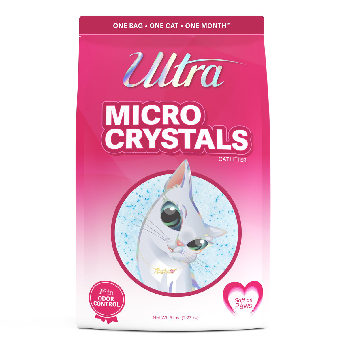 Ultra Micro Crystals Cat Litter - 99.9% Dust Free, Soft On Paws, Fragrance Free - 5 Lbs.