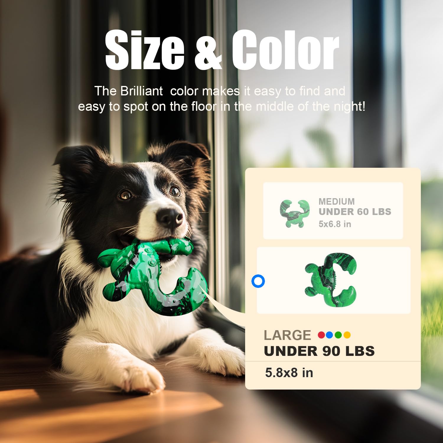 Ouilter Dog Toys for Aggressive Chewers, Dog Toys for Medium Large Dogs, Tough Nylon Dog Chew Toys with Bacon Flavor, Chew Toys