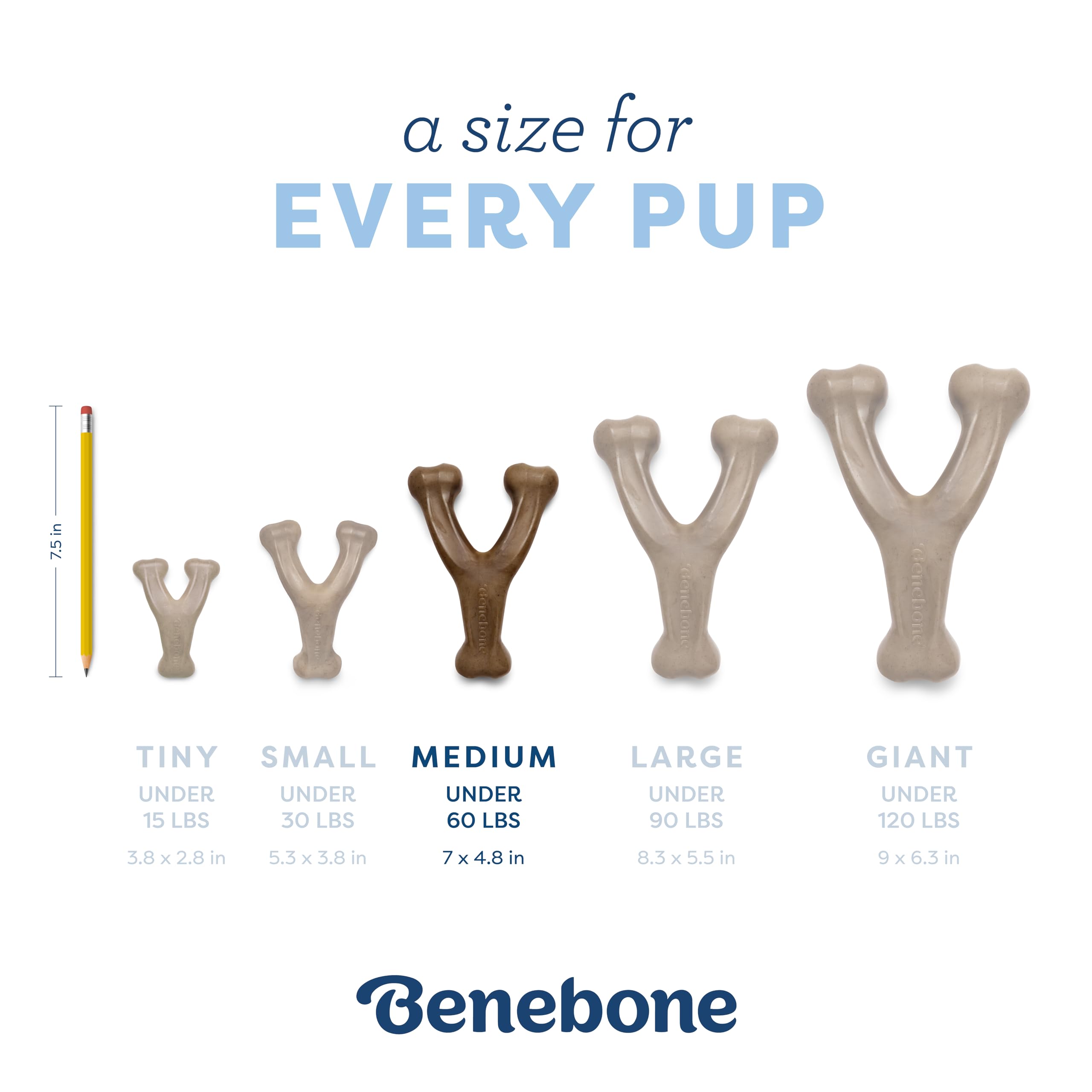 Benebone Puppy Wishbone Durable Dog Chew Toy For Gentle Chewers, Real Bacon, Made In Usa, Medium