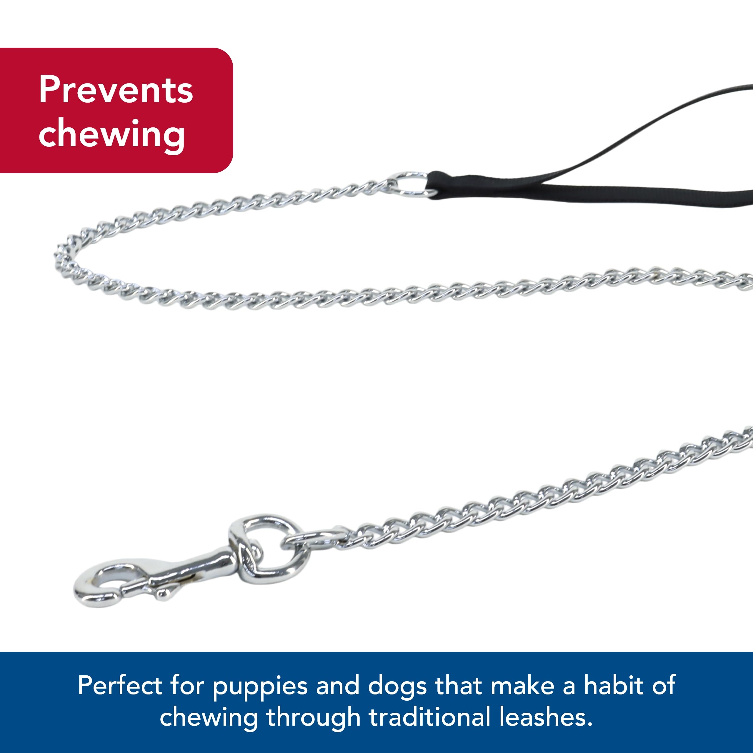 Coastal Pet Titan Chain Dog Leash With Comfortable Handle - Durable Metal Dog Leash - Heavy-Duty Dog Leash For Puppies & Dogs - Quality Dog Supplies - Black, 4 Mm X 4'