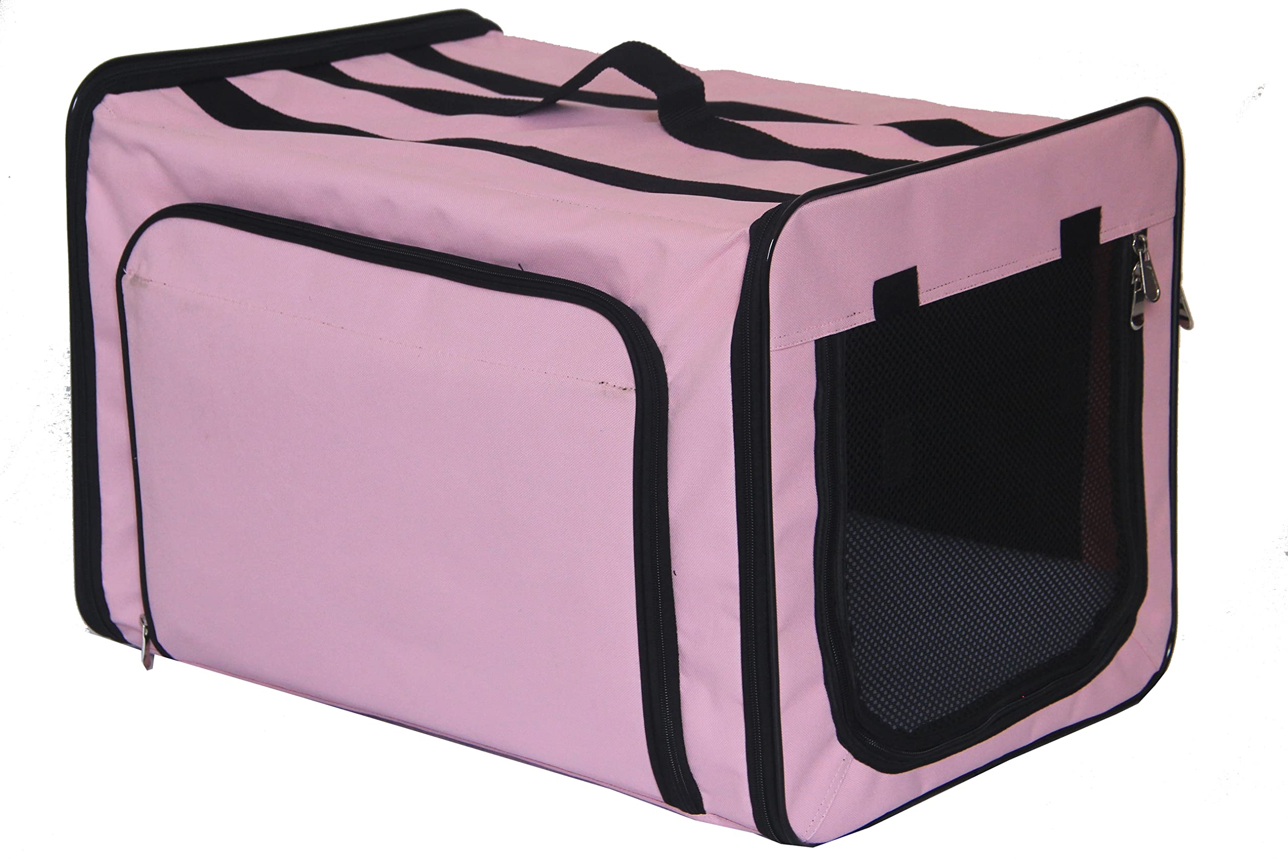 Pet Life Capacious Dual-Expandable Wire Folding Lightweight Collapsible Travel Pet Dog Crate(D0102H703V7.)