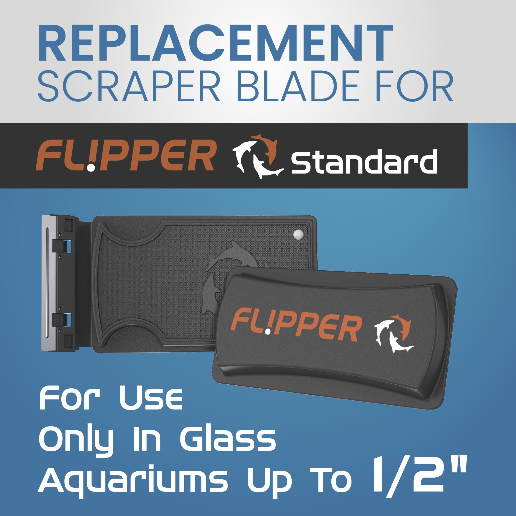 Fl!Pper Flipper Standard Aquarium Scraper Replacement Blades For Fish Tank Cleaning Kits - Stainless Steel Replacement Blades Fo