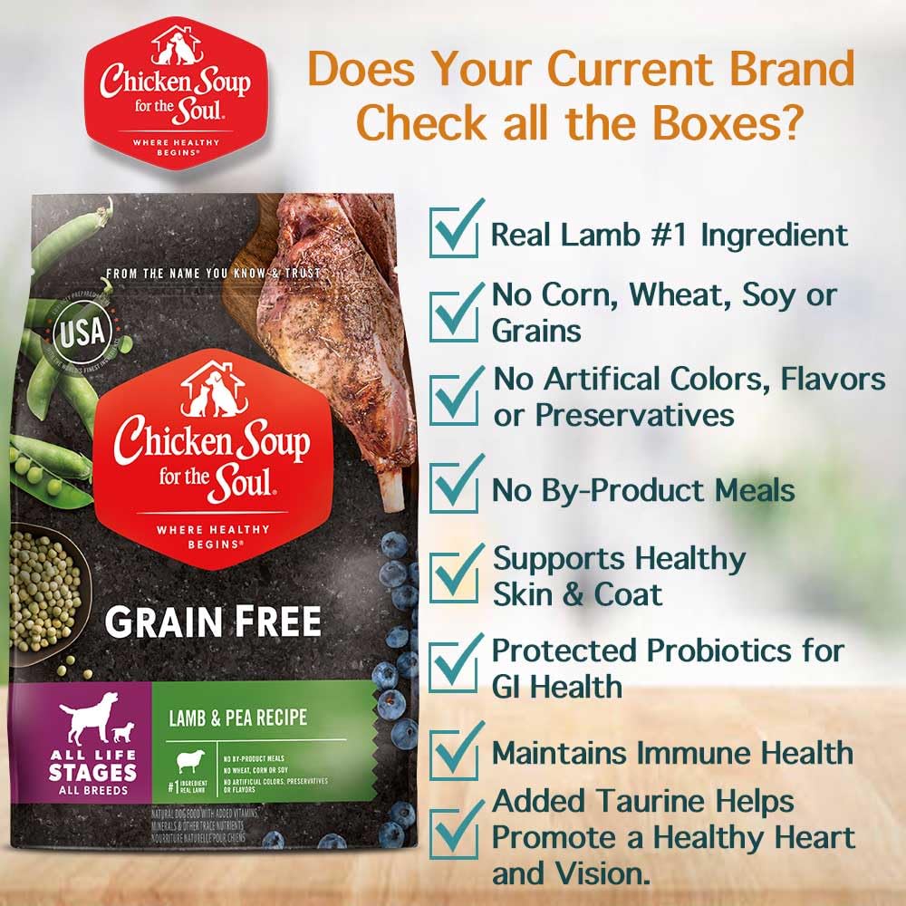 Chicken Soup for the Soul All Natural Premium Grain-Free All Life Stage Dry Dog Food, Real Meat First Ingredient, No By-Products