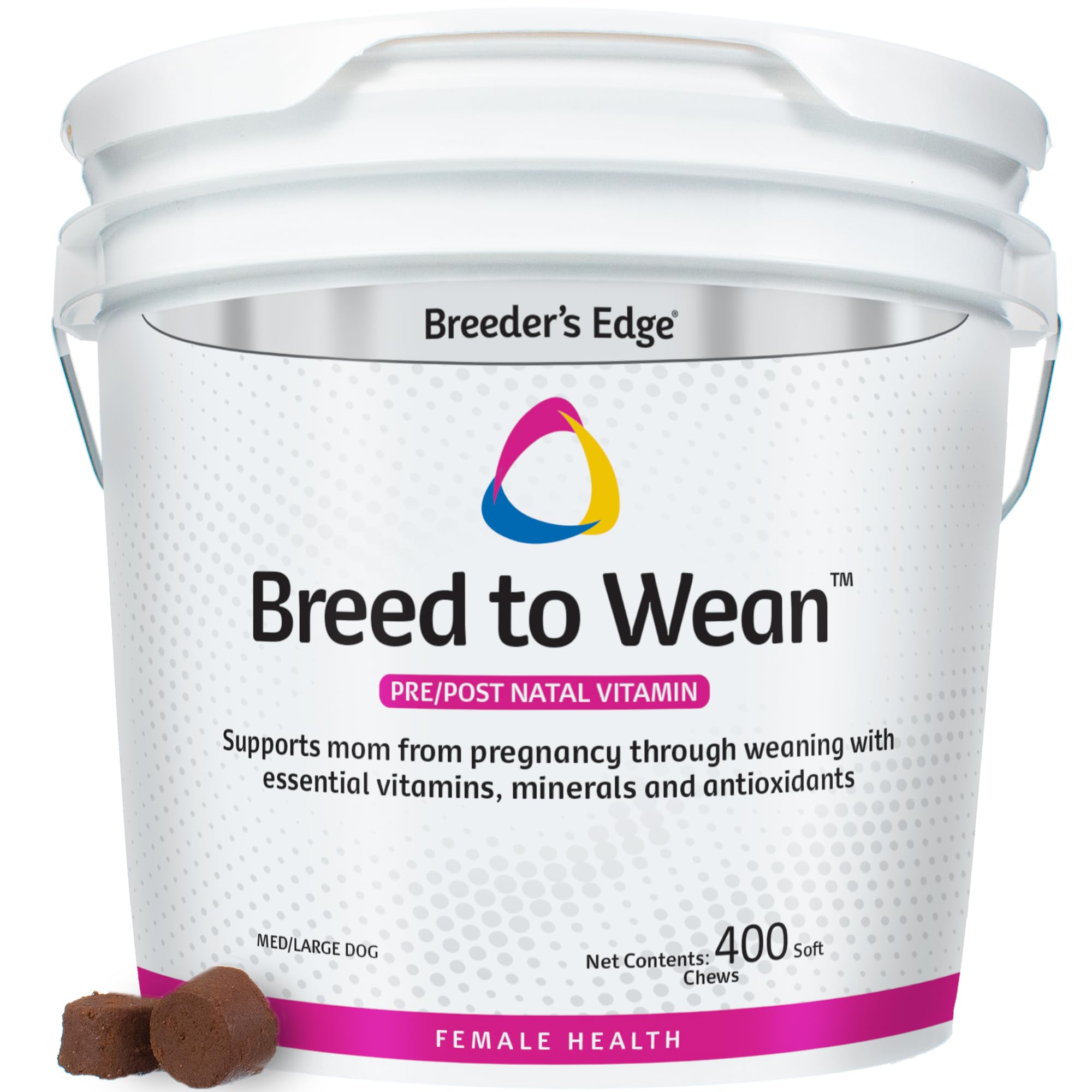 Breeders Edge Breed to Wean, Prenatal and Postnatal Multivitamin for Dogs & Cats, Supports Pregnant & Nursing Moms, Supplement P