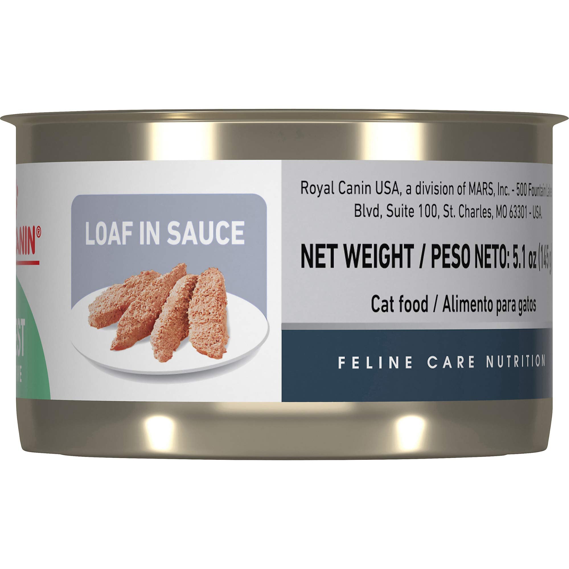 Royal Canin Feline Care Nutrition Digestive Care Loaf in Sauce Canned Cat Food, 5.1 oz can (24-count)