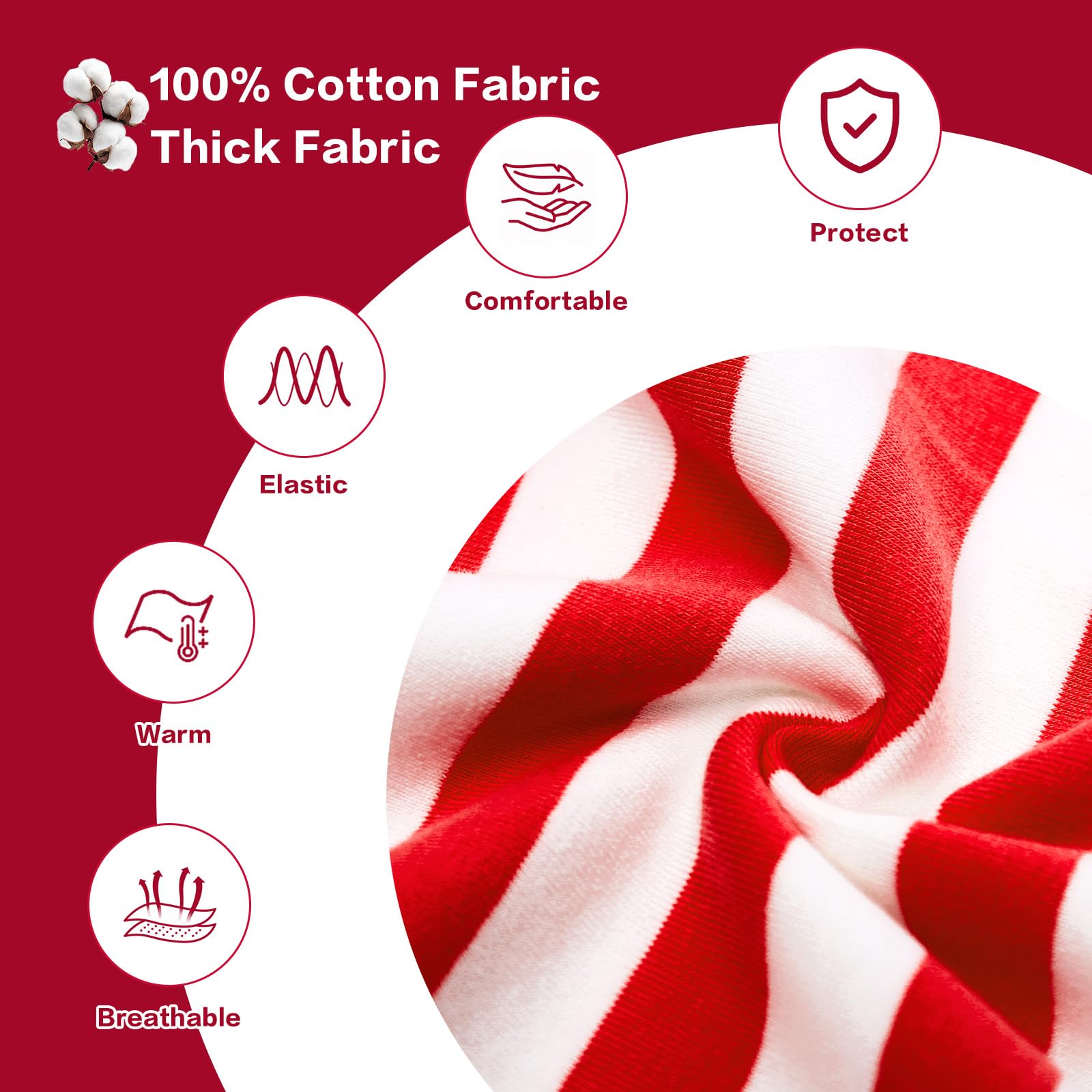 Uadonile Dog Christmas Pajamas Small,95% Cotton Thermal Boy Girl Puppy Chihuahua Jumpsuit,Comfortable Red-White Striped Pjs,Red