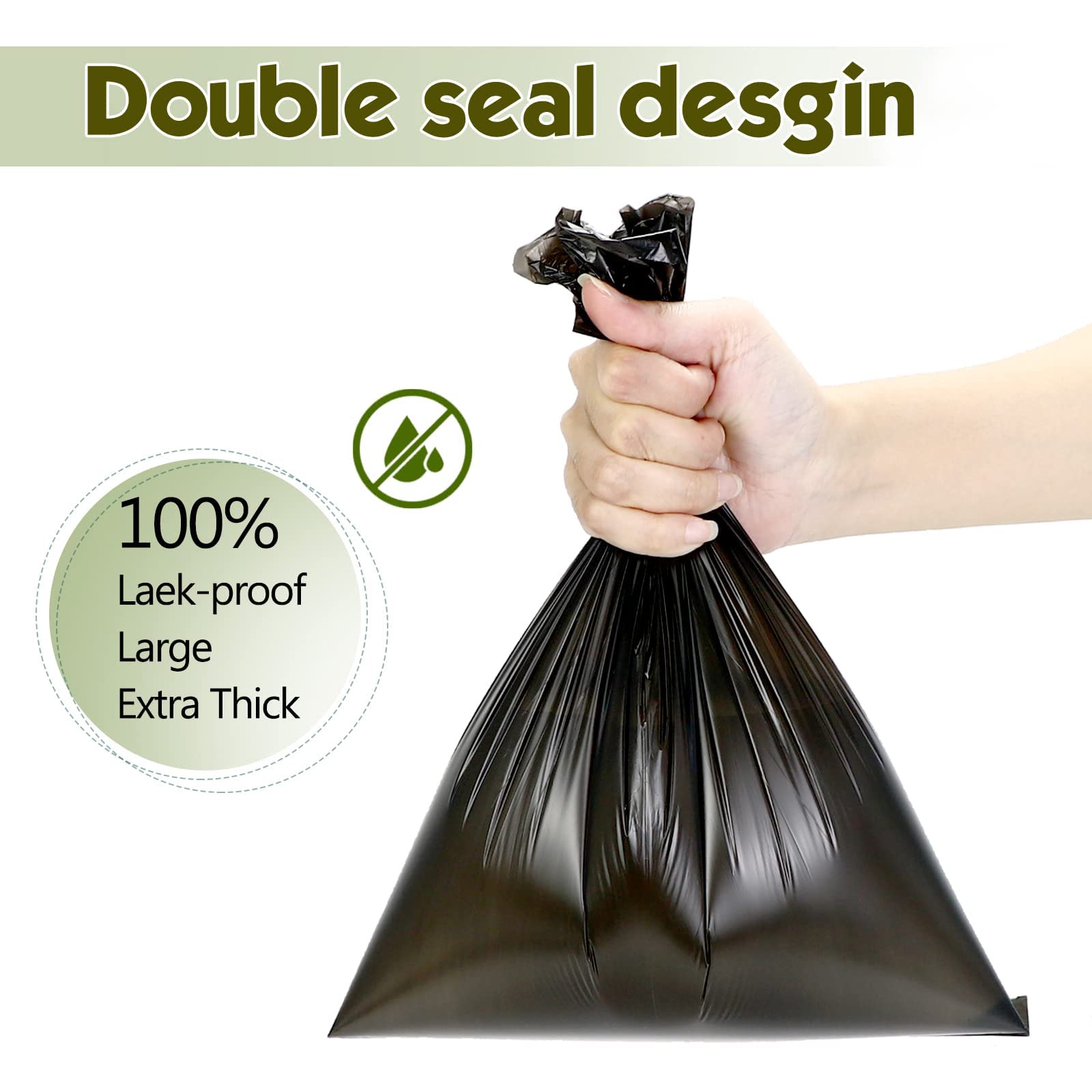 Dog Poop Bag 1140 Counts 57 Rolls, Unscented Doggy Poop Bags, Leak-Proof Dog Bags For Poop, Dog Waste Bags With Dispenser (13 X 9 Inches)