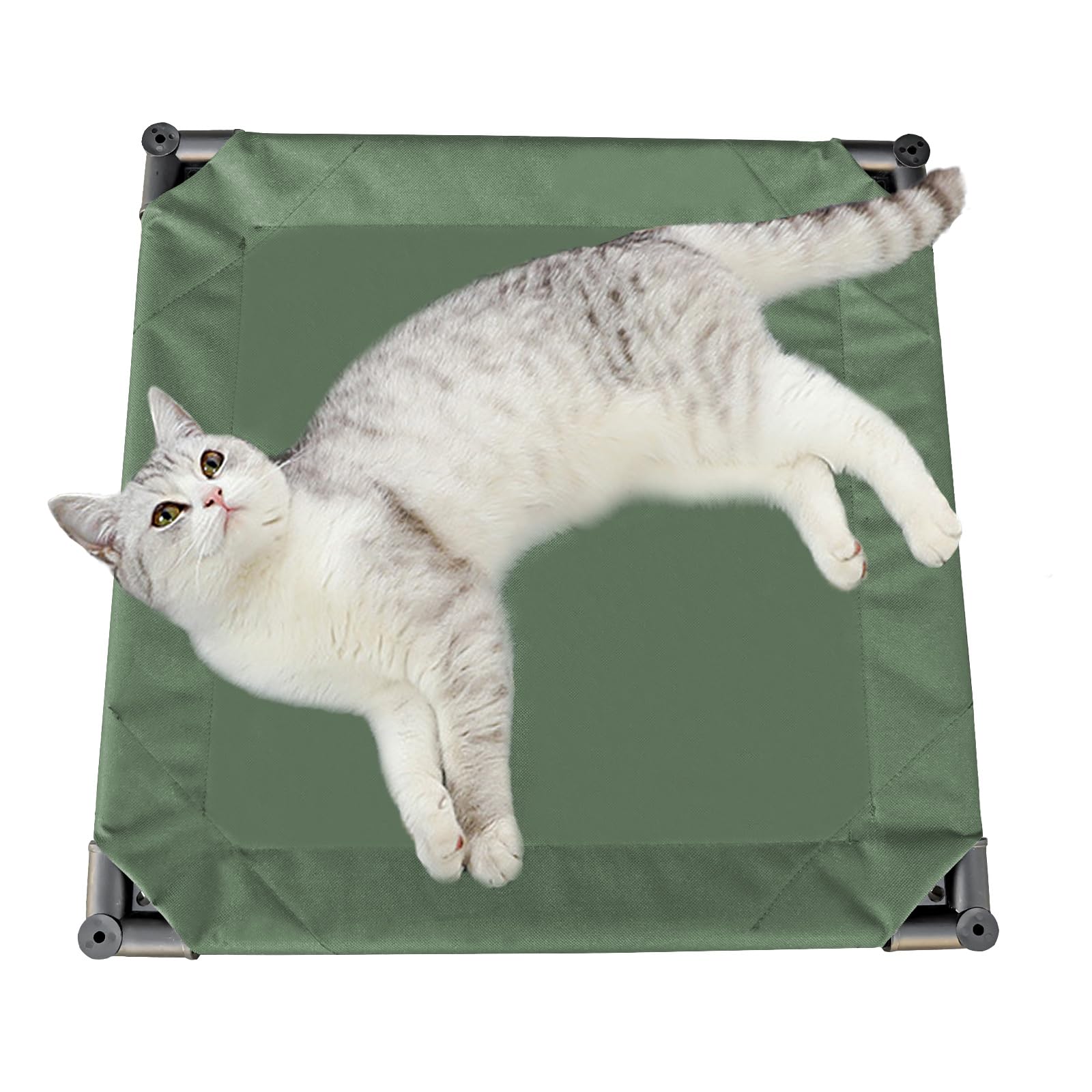 Love&Go Elevated Dog Bed With Metal Frame, Cooling Raised Pet Cot For Dog And Cat (S - Olive Green Bed, Small-18.5X18.5X5.5 Inch