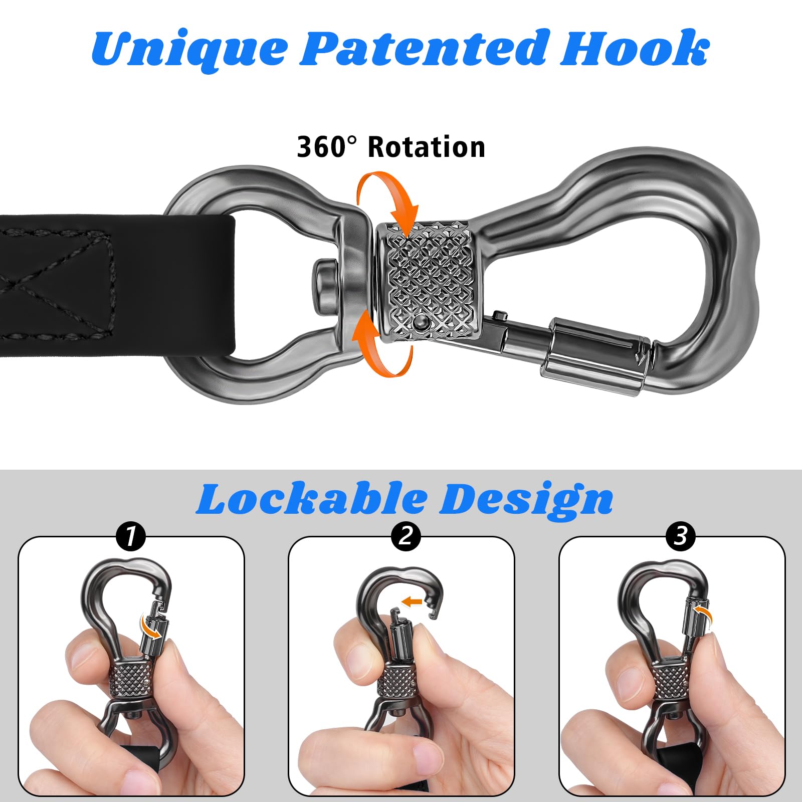 Xiaz Waterproof 6 Ft Dog Leash, Line Lead For Large Medium Small Dogs Outside Walking, Playing, Camping, Or Yard (6Ft, Black)