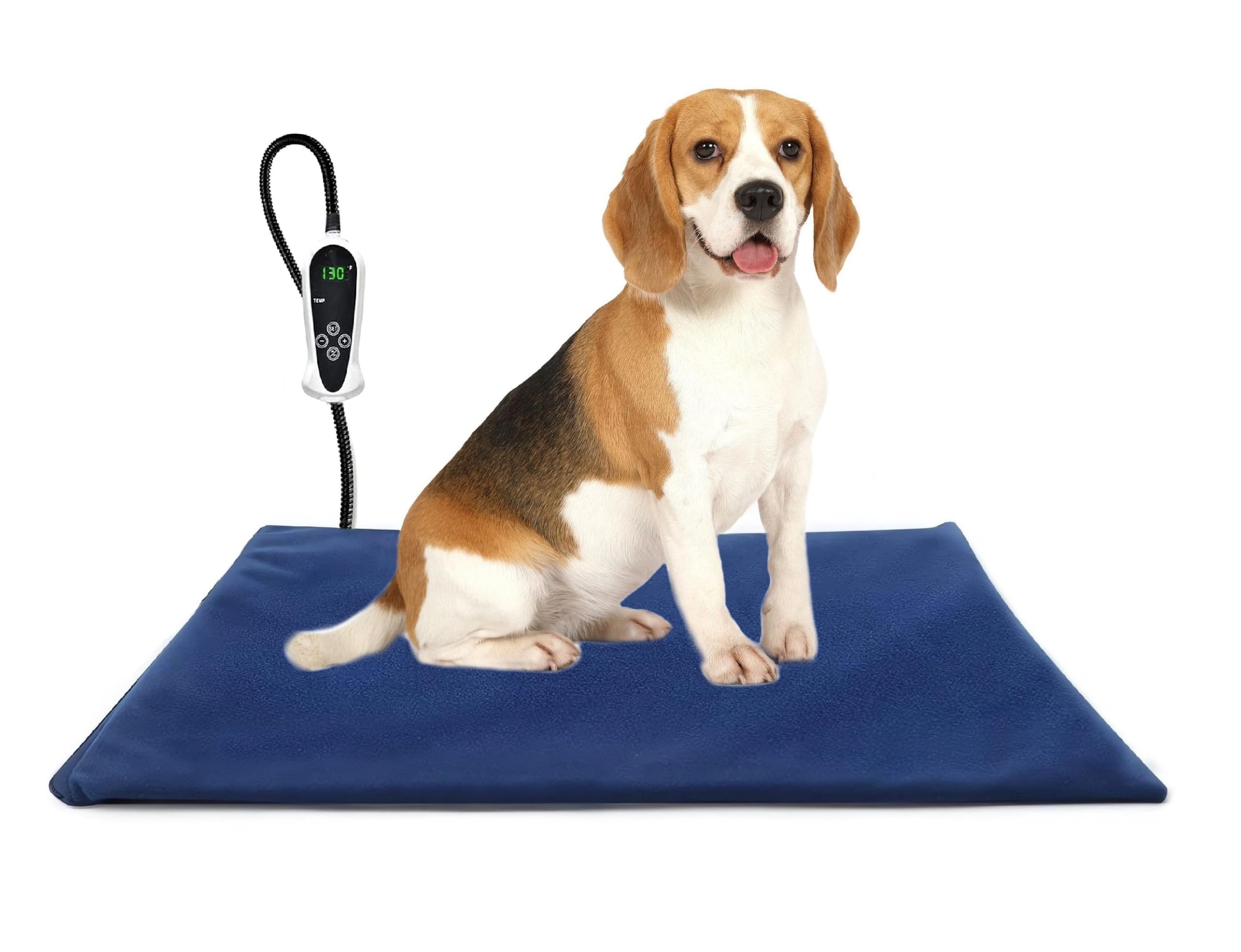 Tjoy Pet Heating Pad For Cats & Dogs - Adjustable Temperature Electric Heated Bed Mat With Timer, Waterproof Cat Warming Pad