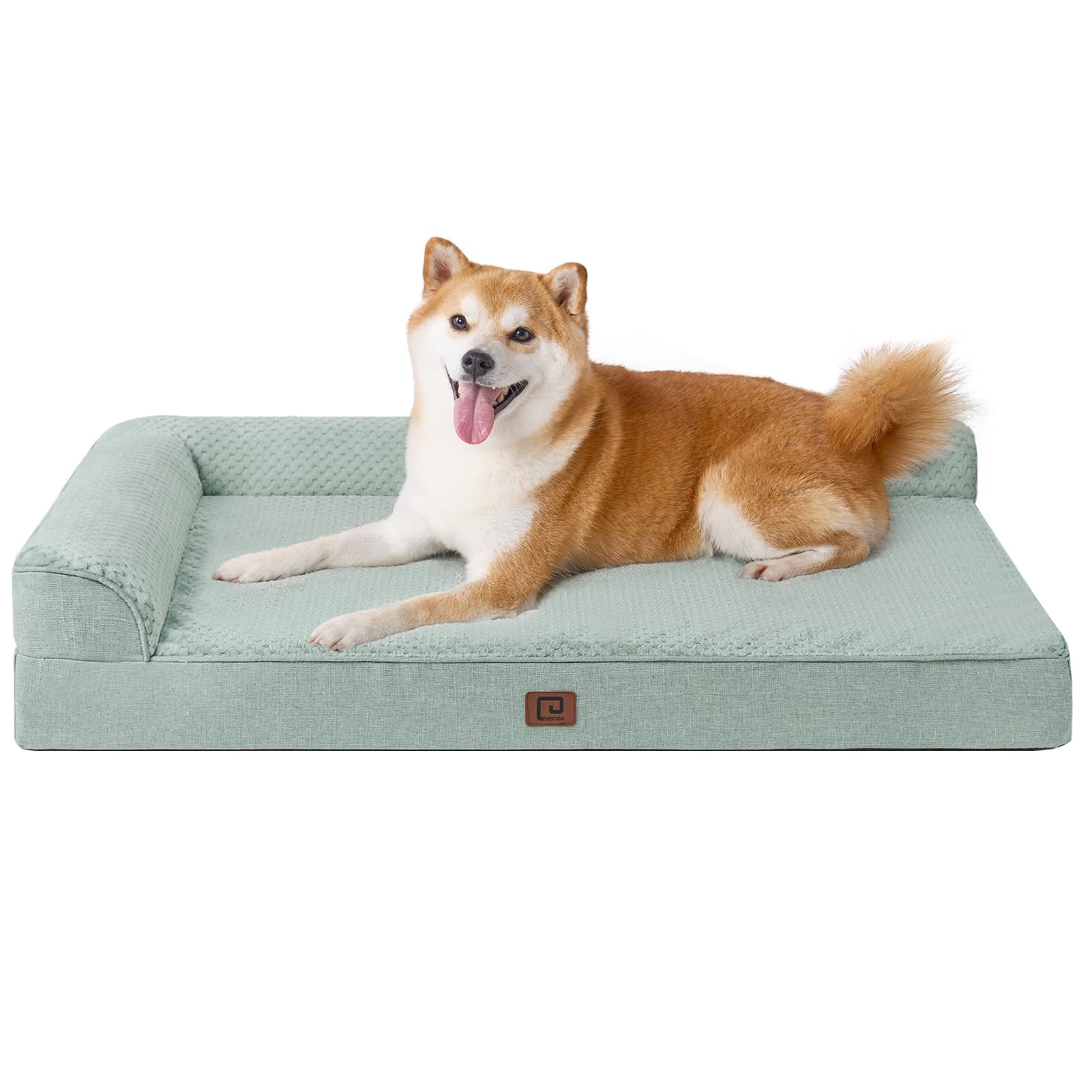 Eheyciga Memory Foam Orthopedic Dog Beds Large Sized Dog, Washable Dog Bed With Waterproof Lining Removable Cover, Dog Sofa Bed With Nonskid Bottom Pet Couch Bed, 36X27 Inches, Greyish Green