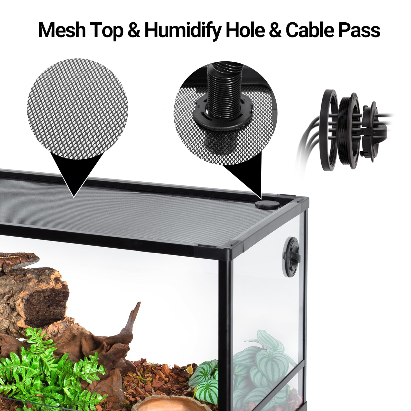 Cavachew Double Stacked Reptile Tank, 24'' X 18'' X 44'' Tall Reptiles Terrarium, Front Opening, Full Vision, Knock Down, 2 Pack