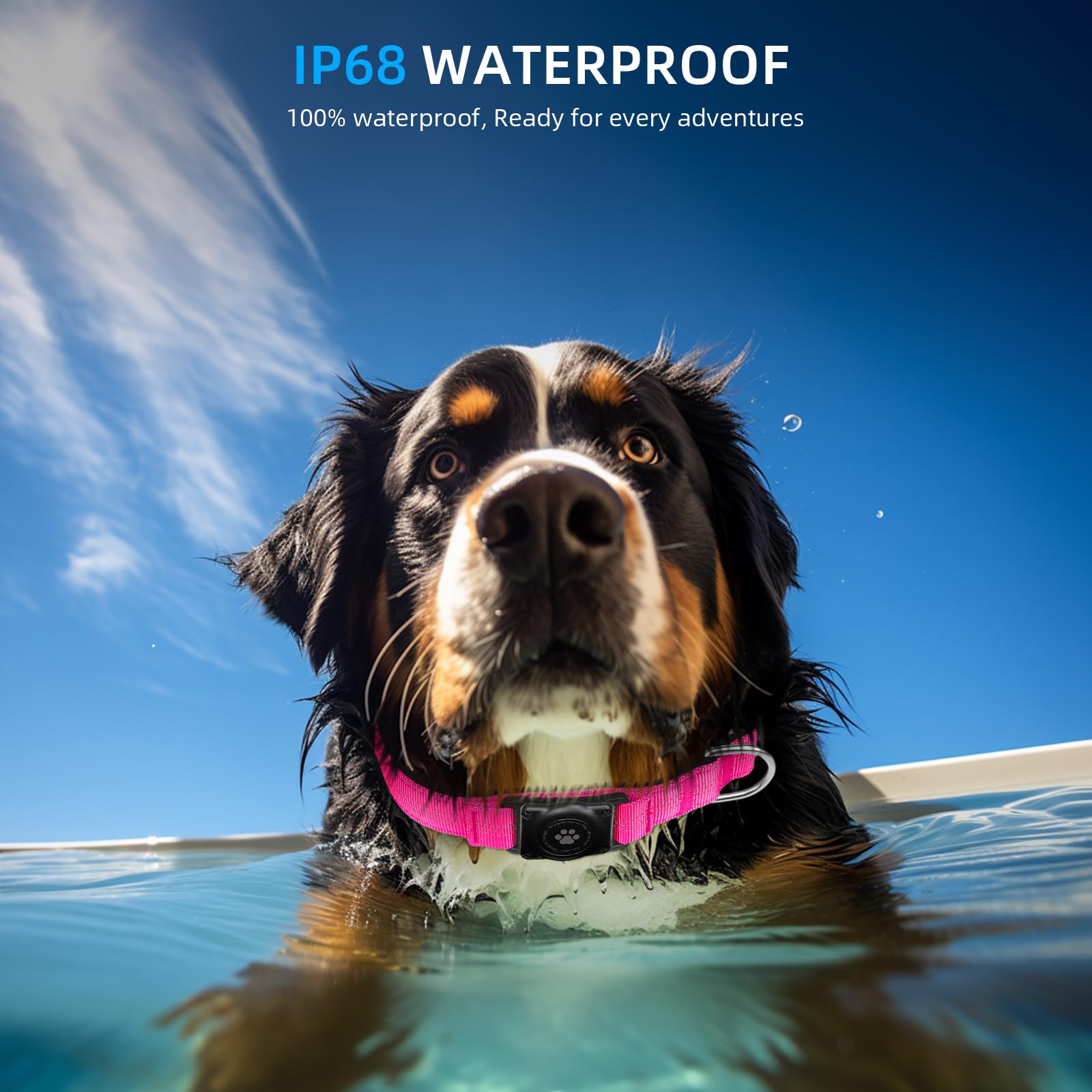 Upgraded Airtag Dog Collar, Ip68 Waterproof Air Tag Dog Collar Holder, Reflective, Ultra-Durable, Comfortable Padded, Heavy Duty Dog Collars For Small Medium Large Dogs (L (14.8'-20.3'), Hotpink)