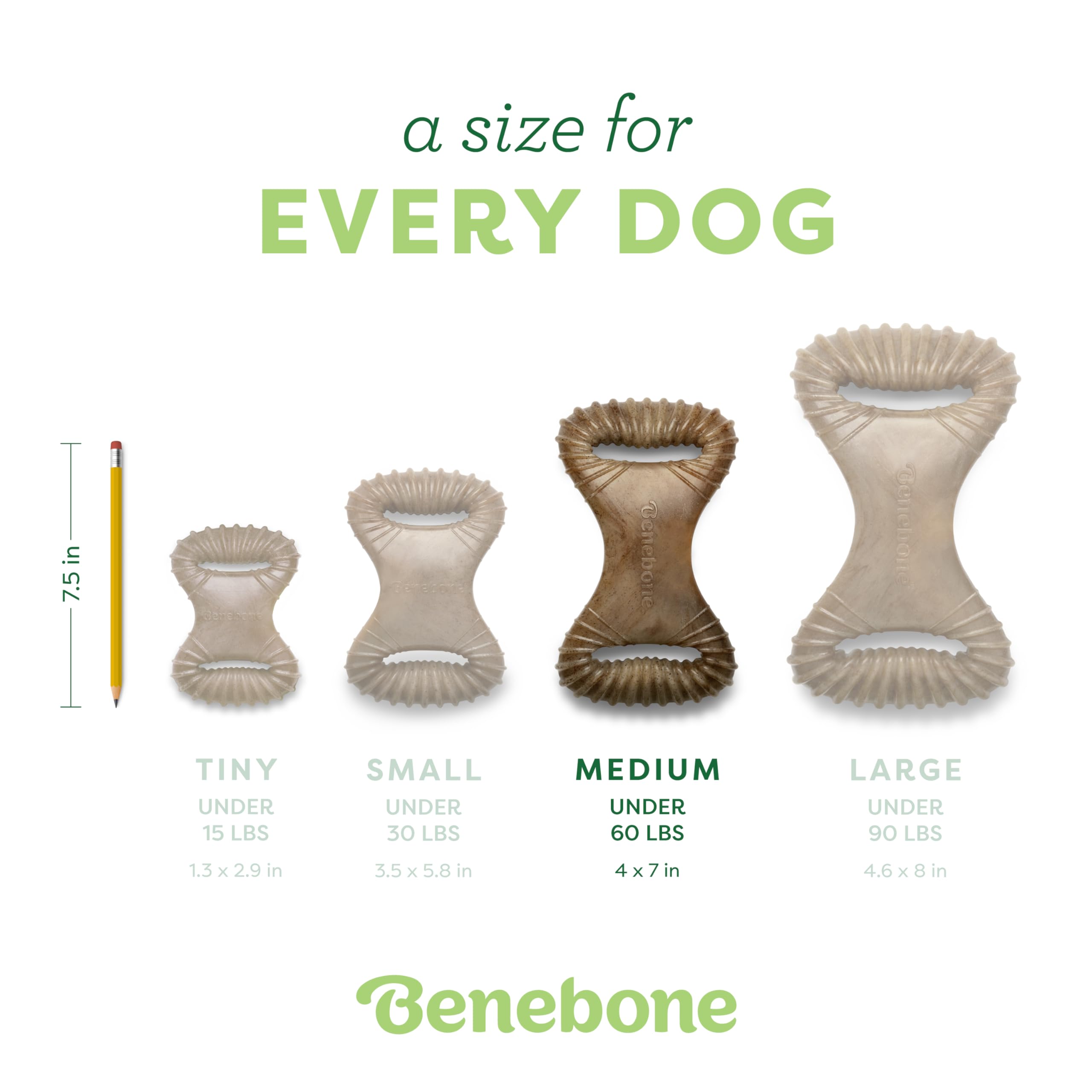 Benebone Dental Durable Dog Chew Toy For Aggressive Chewers, Real Chicken, Made In Usa, Medium