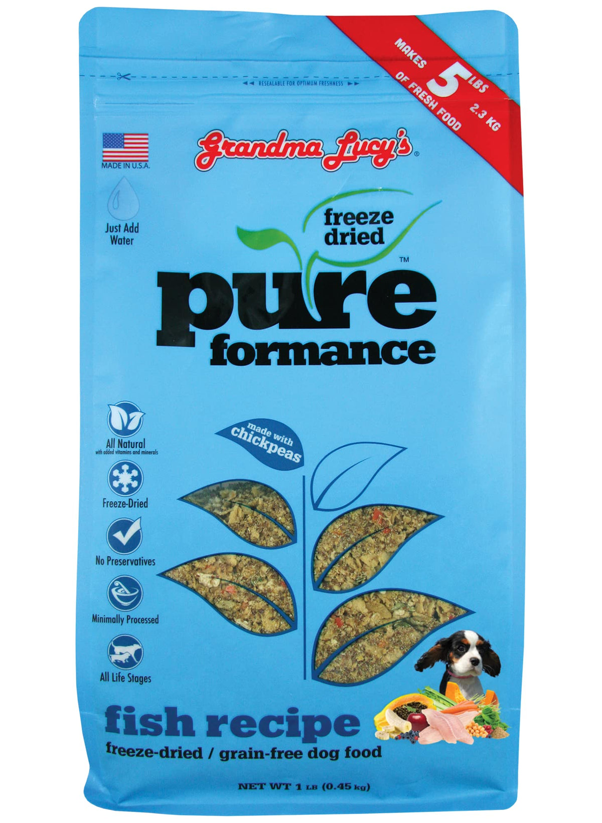 Grandma Lucy'S Pureformance Freeze-Dried Dog Food, Fish, 1 Lb